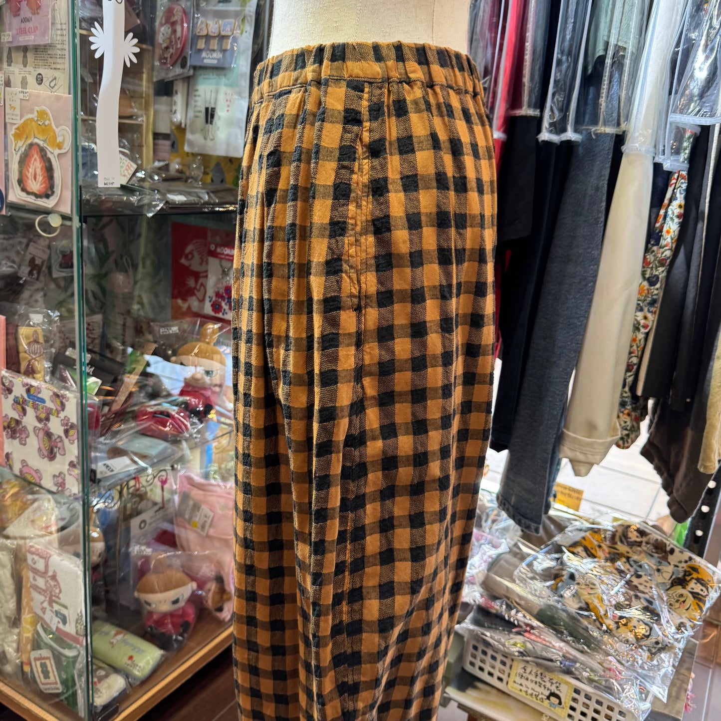 Estroislose Brown Checked Pants, made in Japan