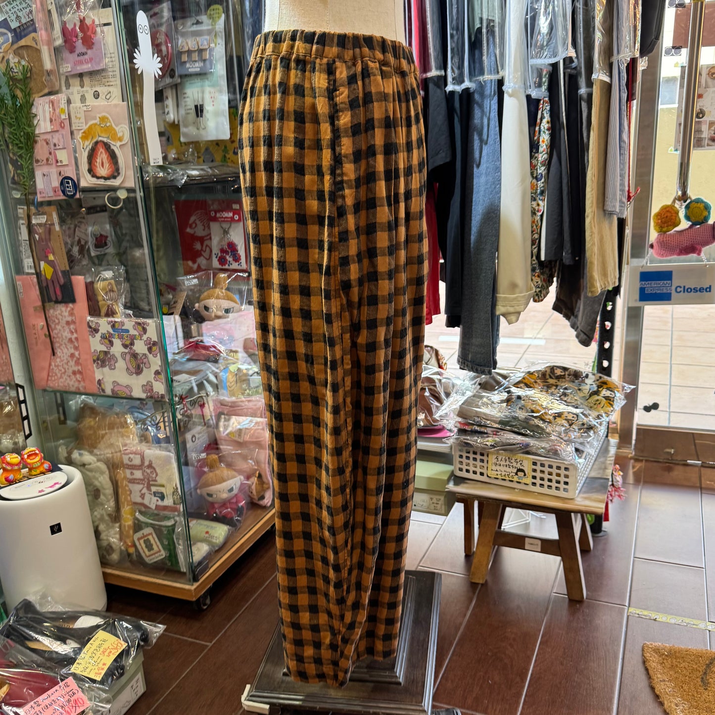 Estroislose Brown Checked Pants, made in Japan