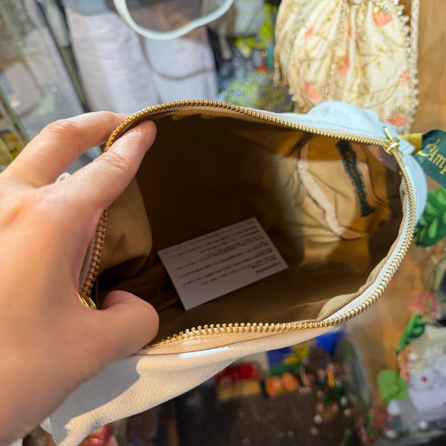 Sale- Ampersand Ivory Leather Bag, made in Japan