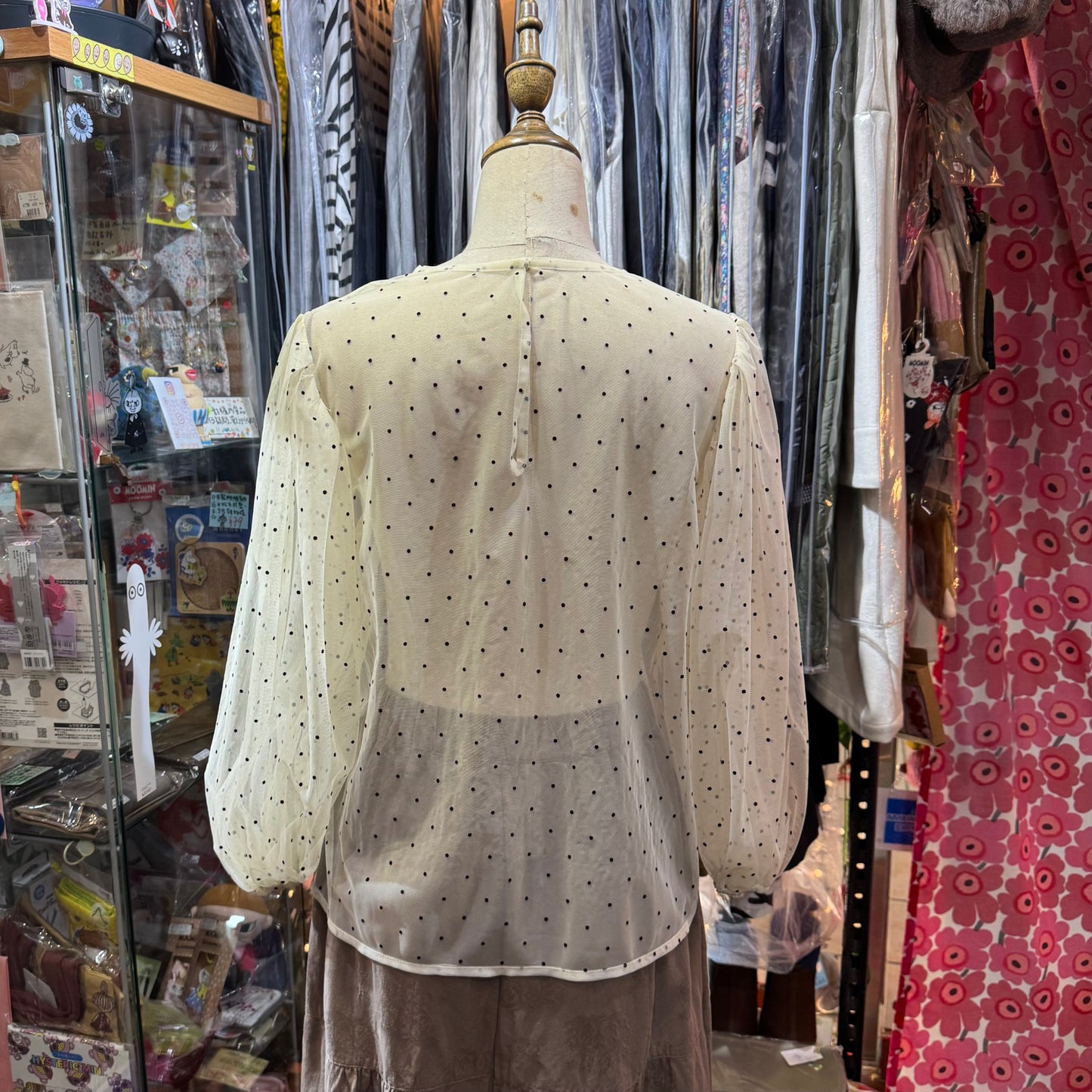 Sale- Fig London Polka Ivory See-through Top