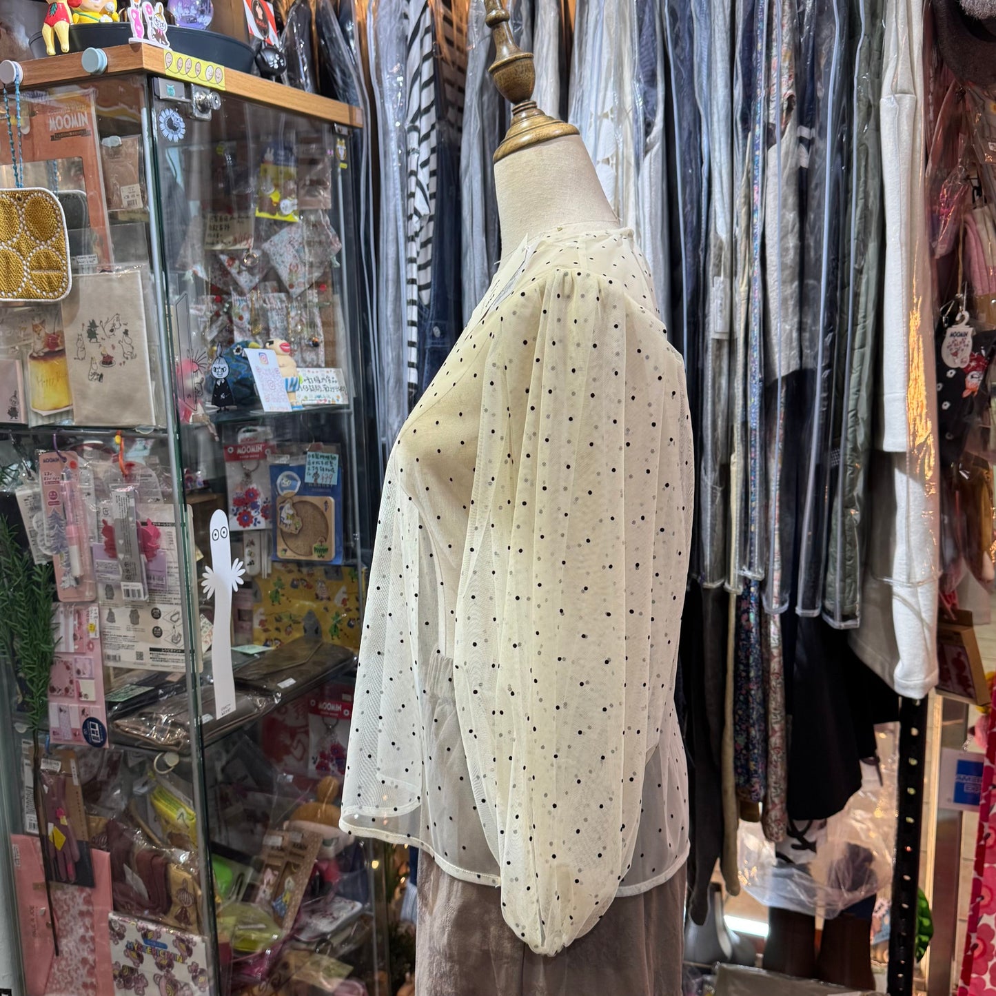 Sale- Fig London Polka Ivory See-through Top
