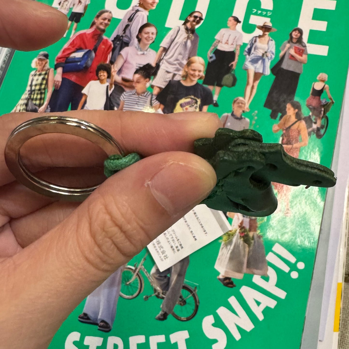 Couiera Dinosaur Cowhide Key Ring, made in Japan