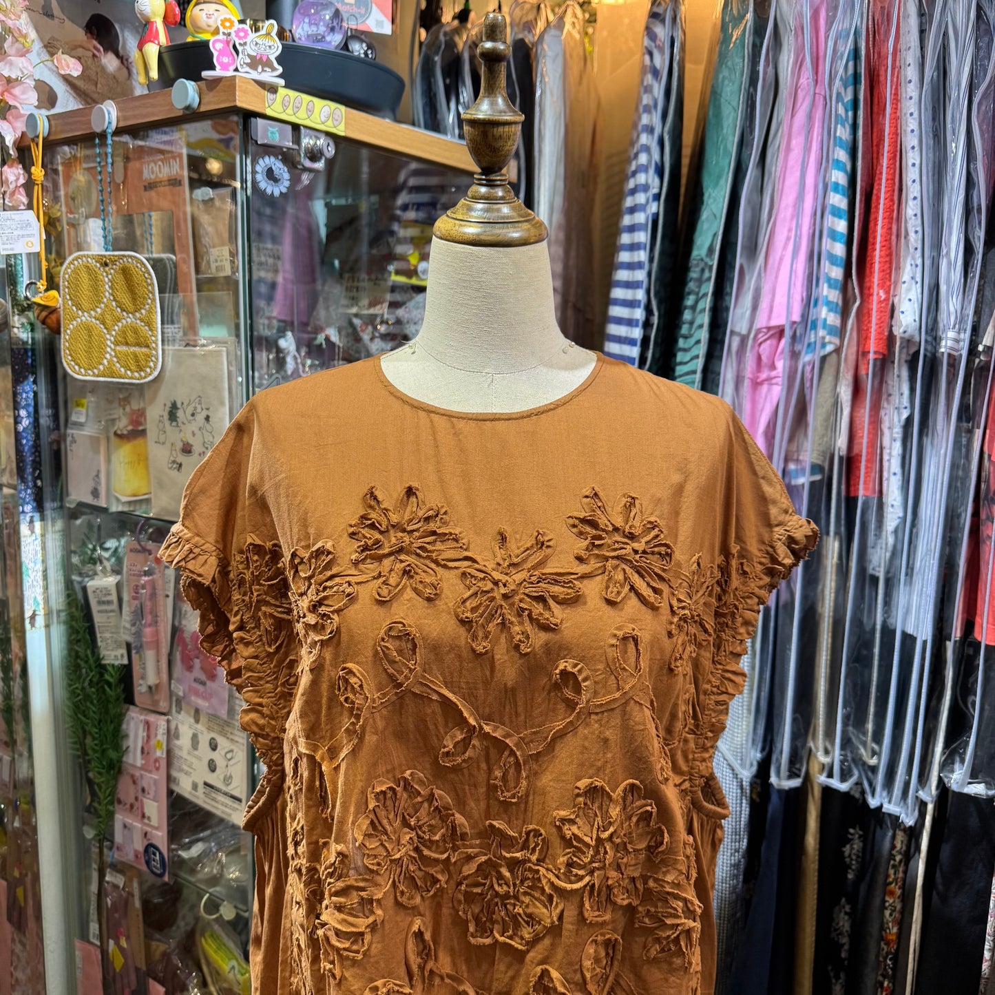 Tumugu Caramel Embroidered Cotton Vest Pullover, made in India