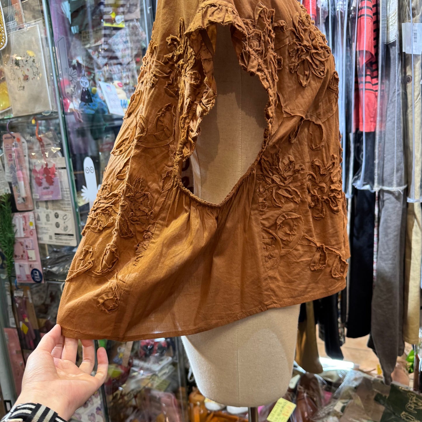 Tumugu Caramel Embroidered Cotton Vest Pullover, made in India