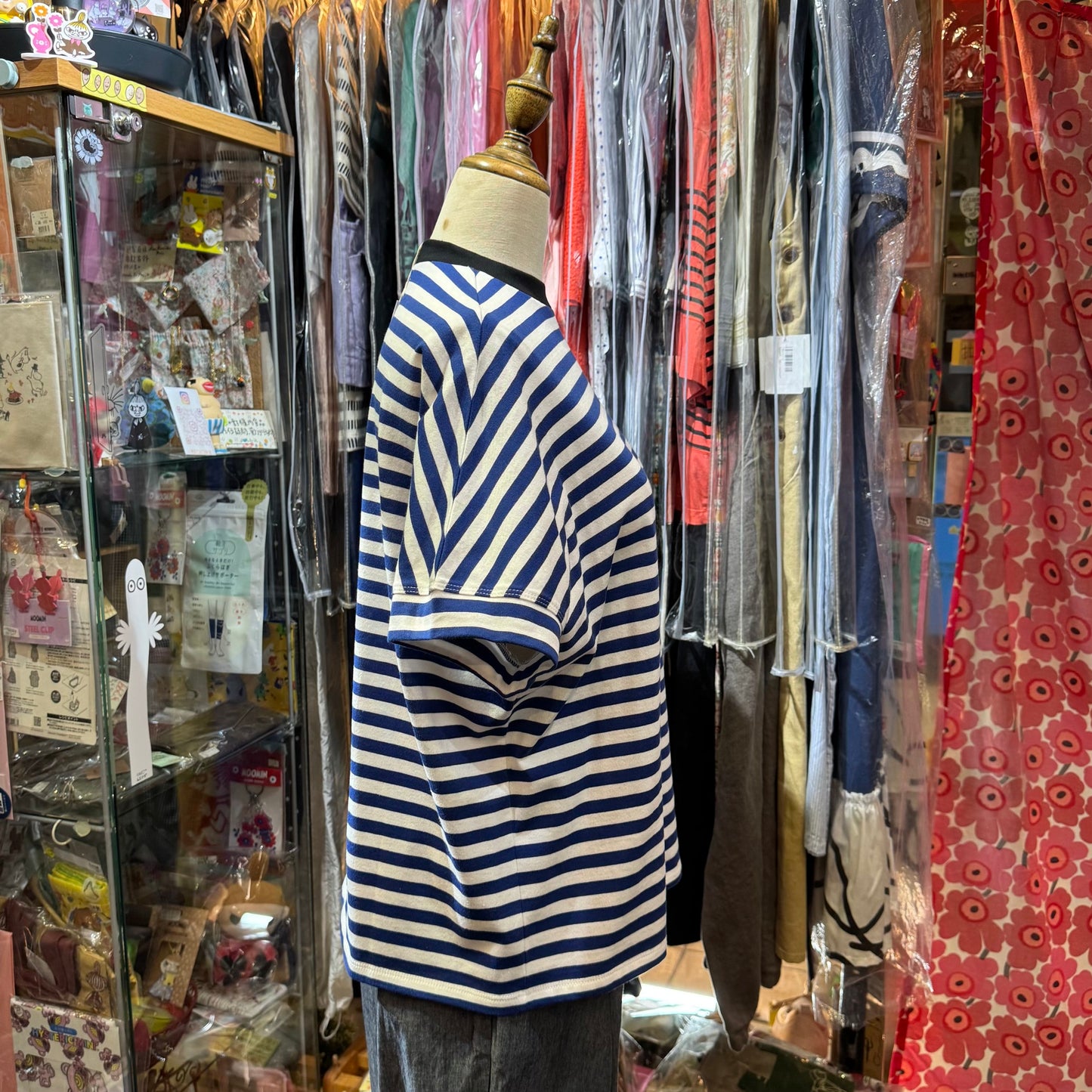 Ynir Blue Striped T-shirt, made in Japan