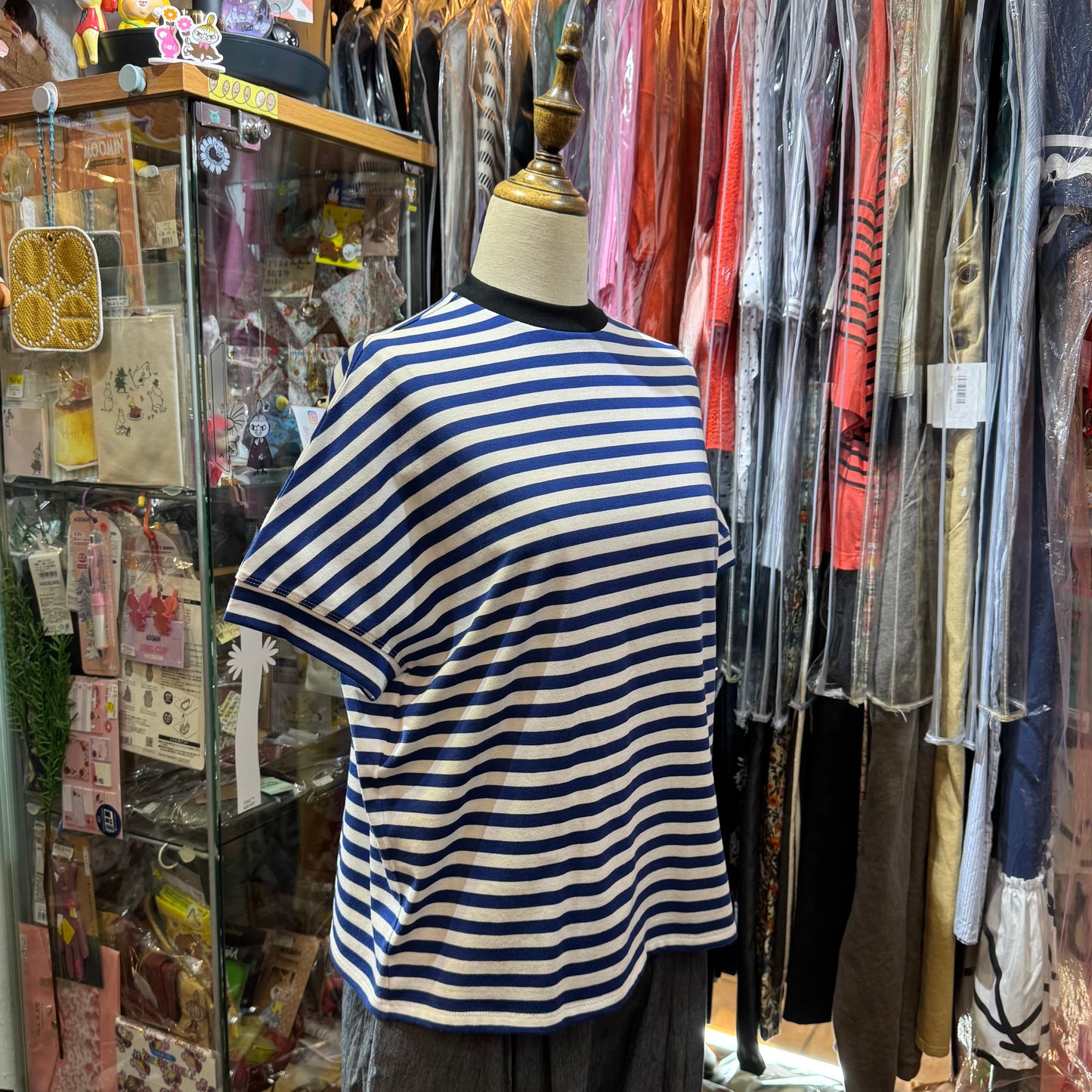 Ynir Blue Striped T-shirt, made in Japan