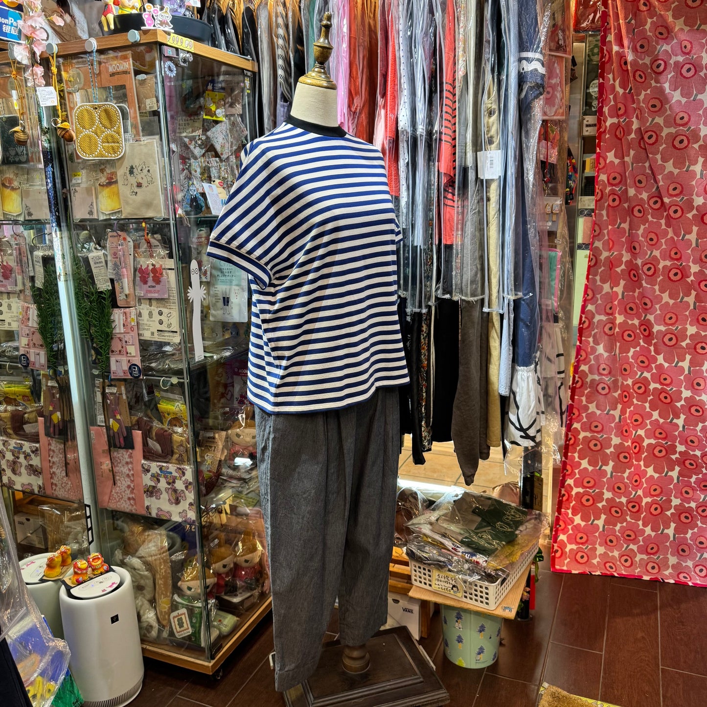 Ynir Blue Striped T-shirt, made in Japan