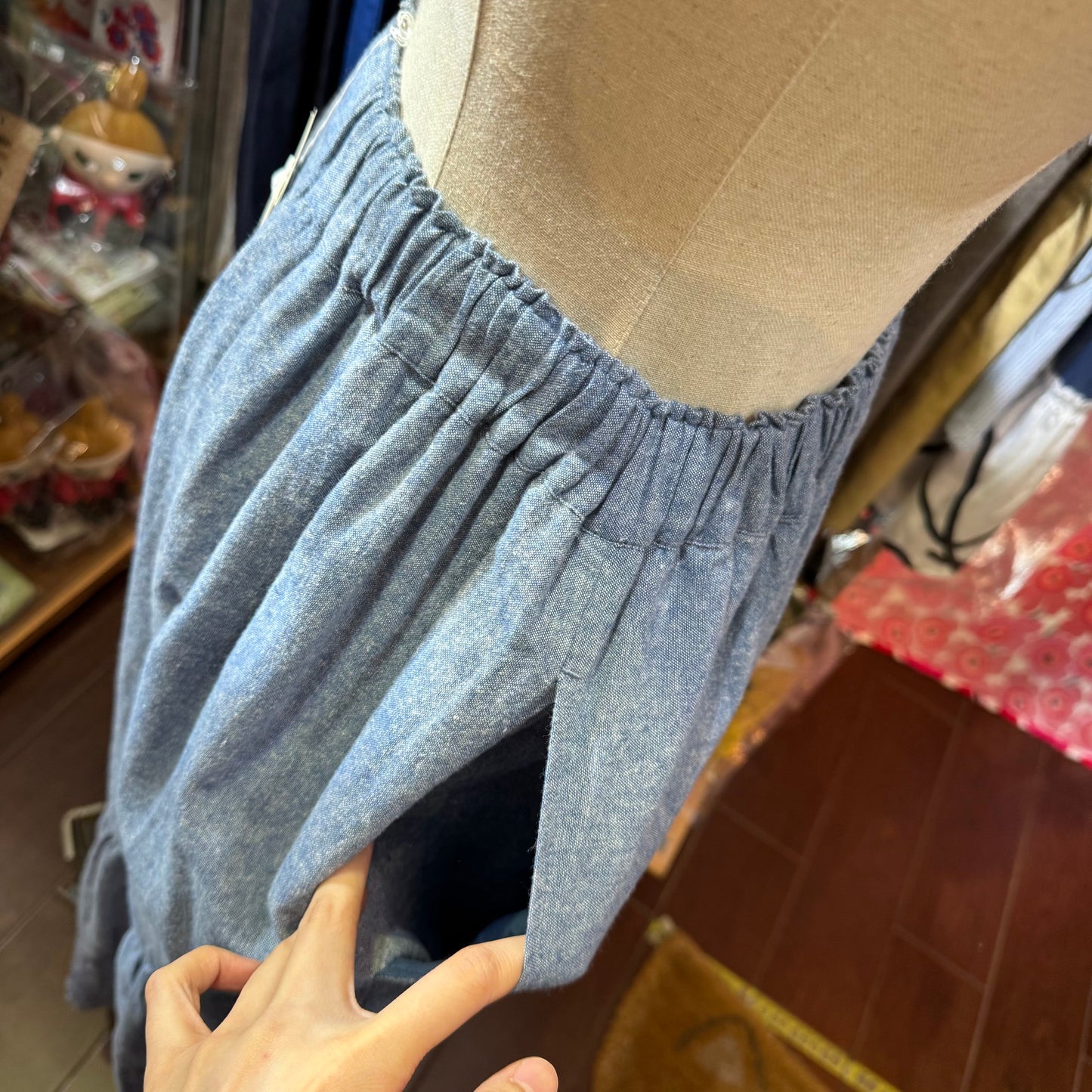 EXTRA20- Ichi Blue Lace Long Skirt