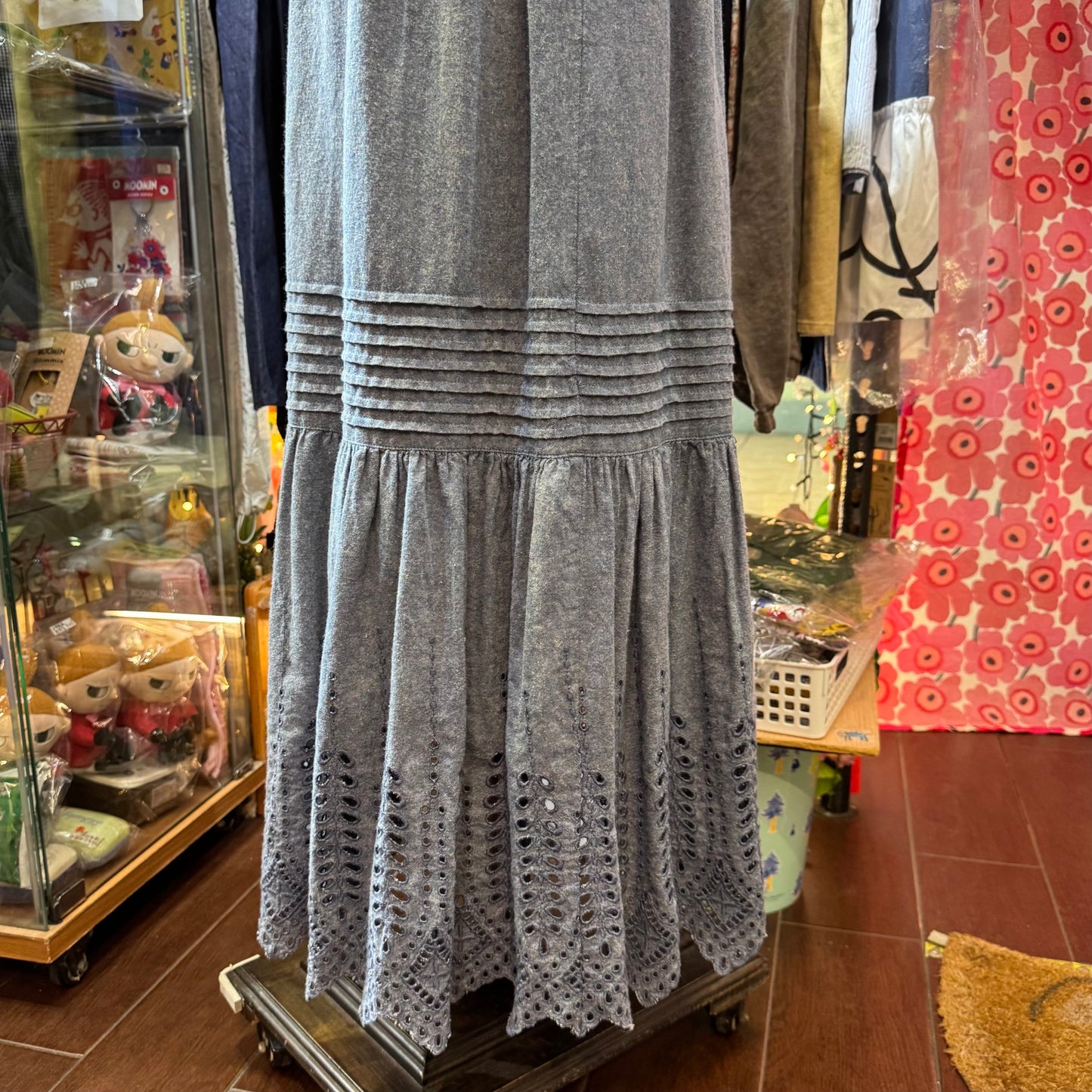 EXTRA20- Ichi Blue Lace Long Skirt