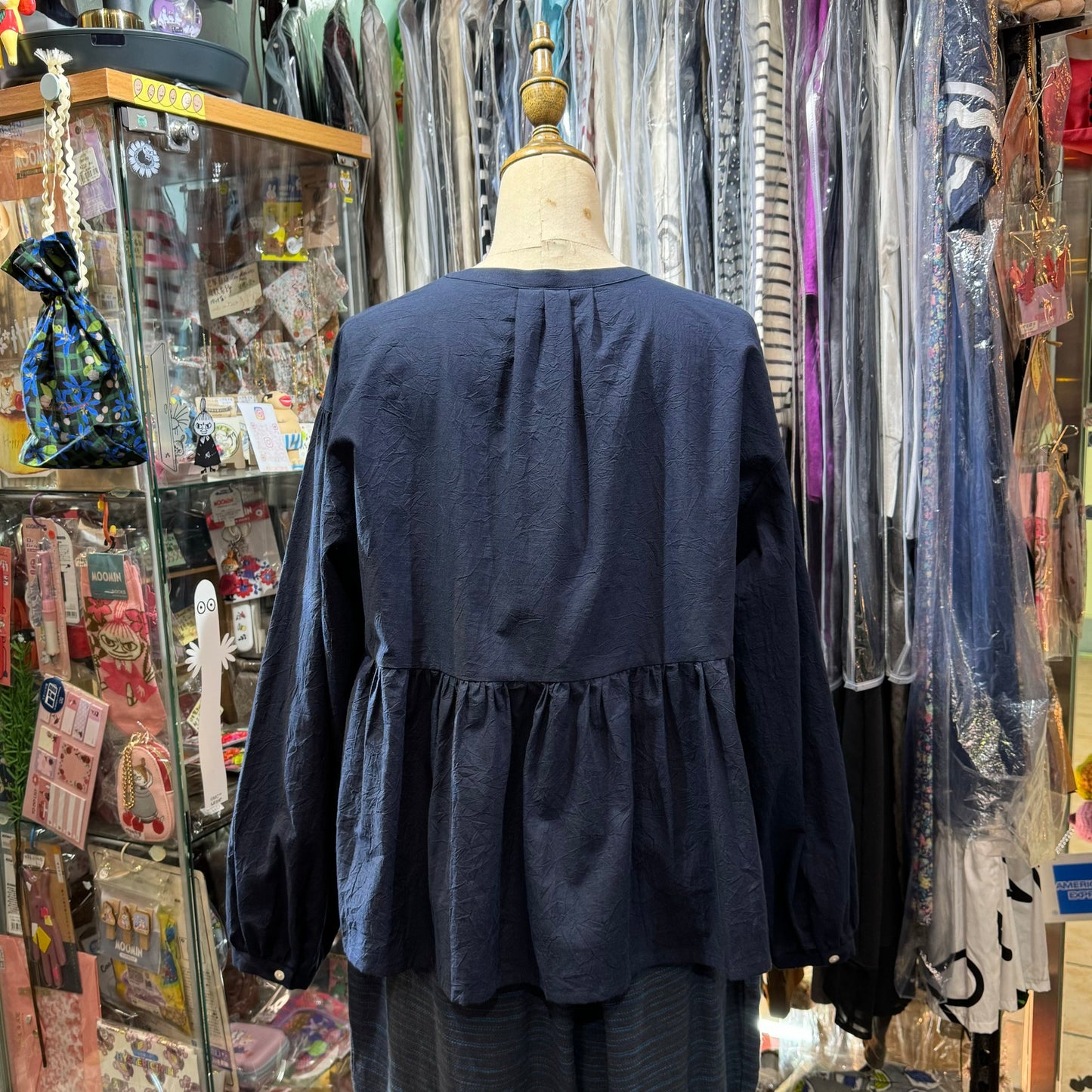 EXTRA20- Haupia Navy Embroidery Top, made in Japan