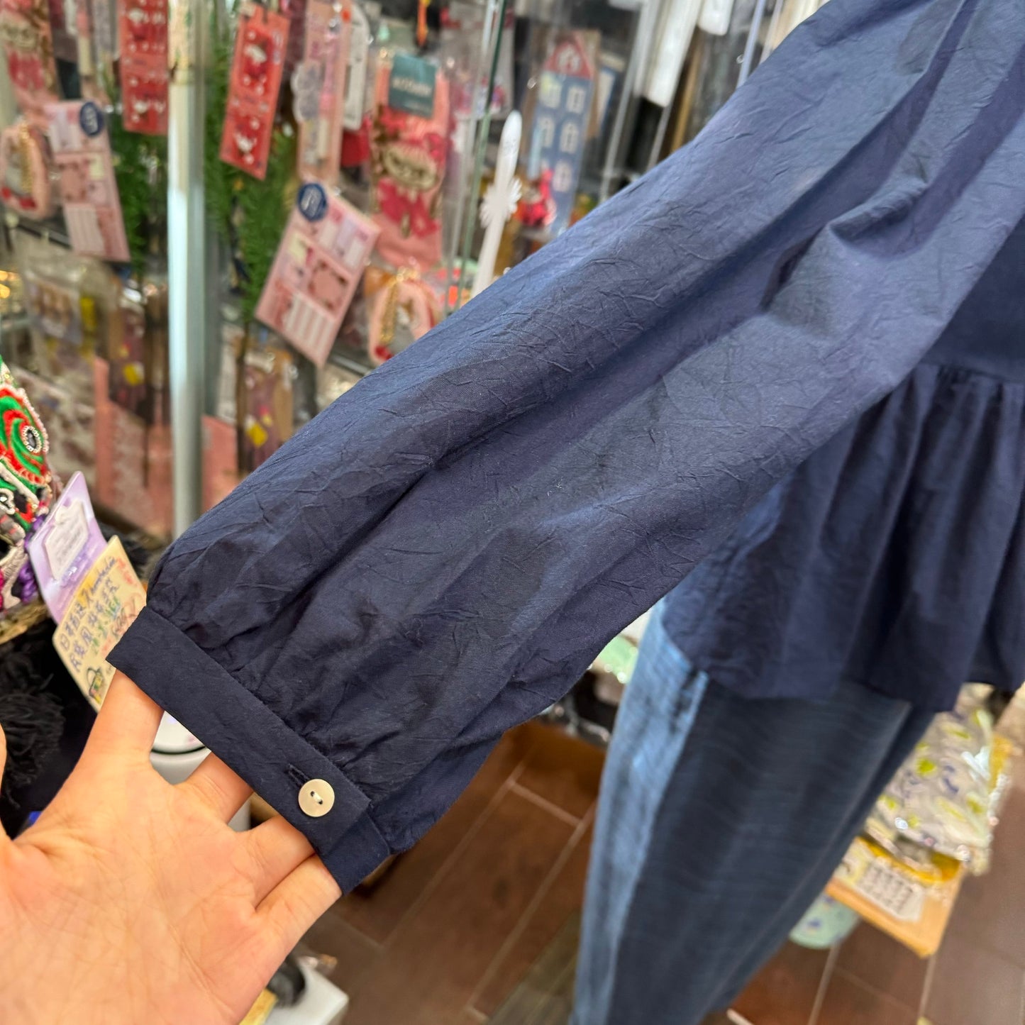 EXTRA20- Haupia Navy Embroidery Top, made in Japan