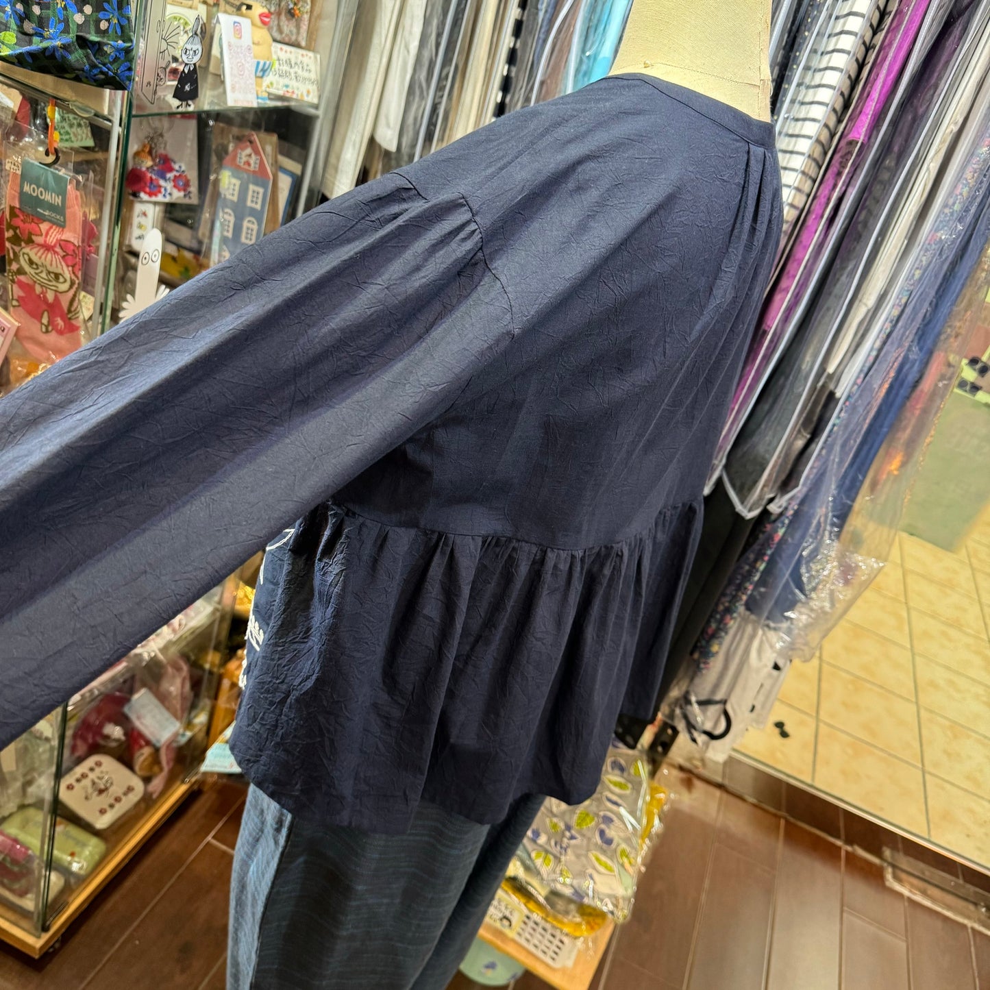EXTRA20- Haupia Navy Embroidery Top, made in Japan