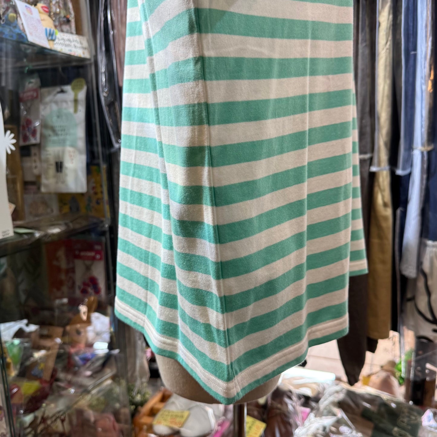 Sale- Diaries Mint Striped T-shirt, made in Japan