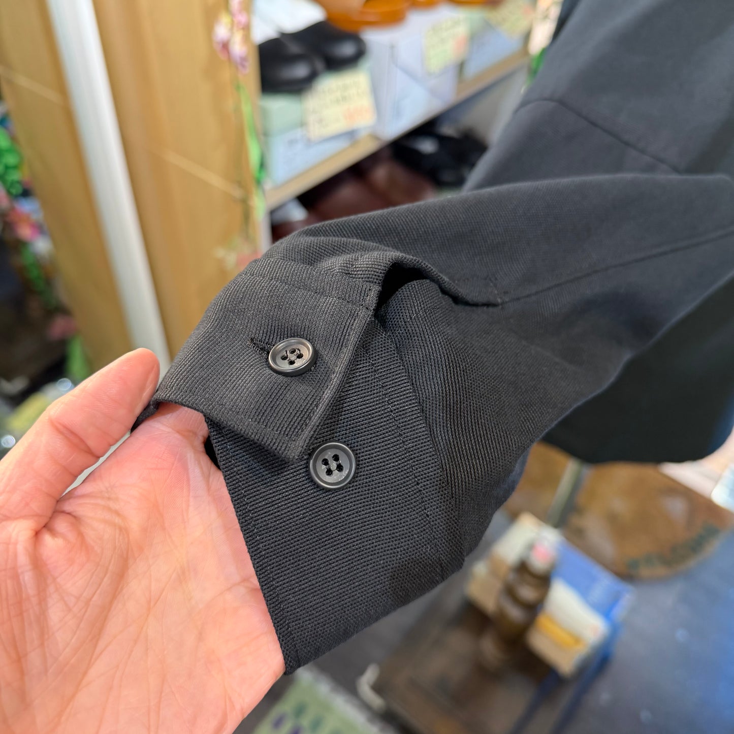 Midiumisolid Black Jacket, made in Japan