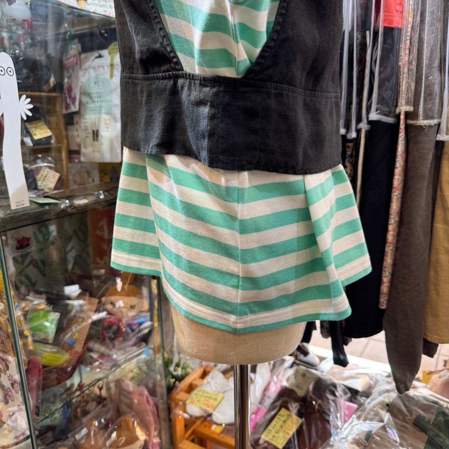 Sale- Diaries Mint Striped T-shirt, made in Japan