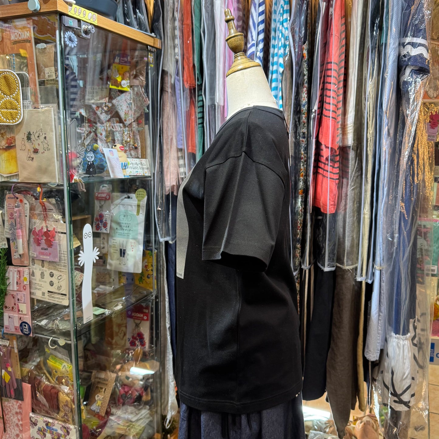 Mizuiro Ind Photo Print Black T-shirt, made in Japan