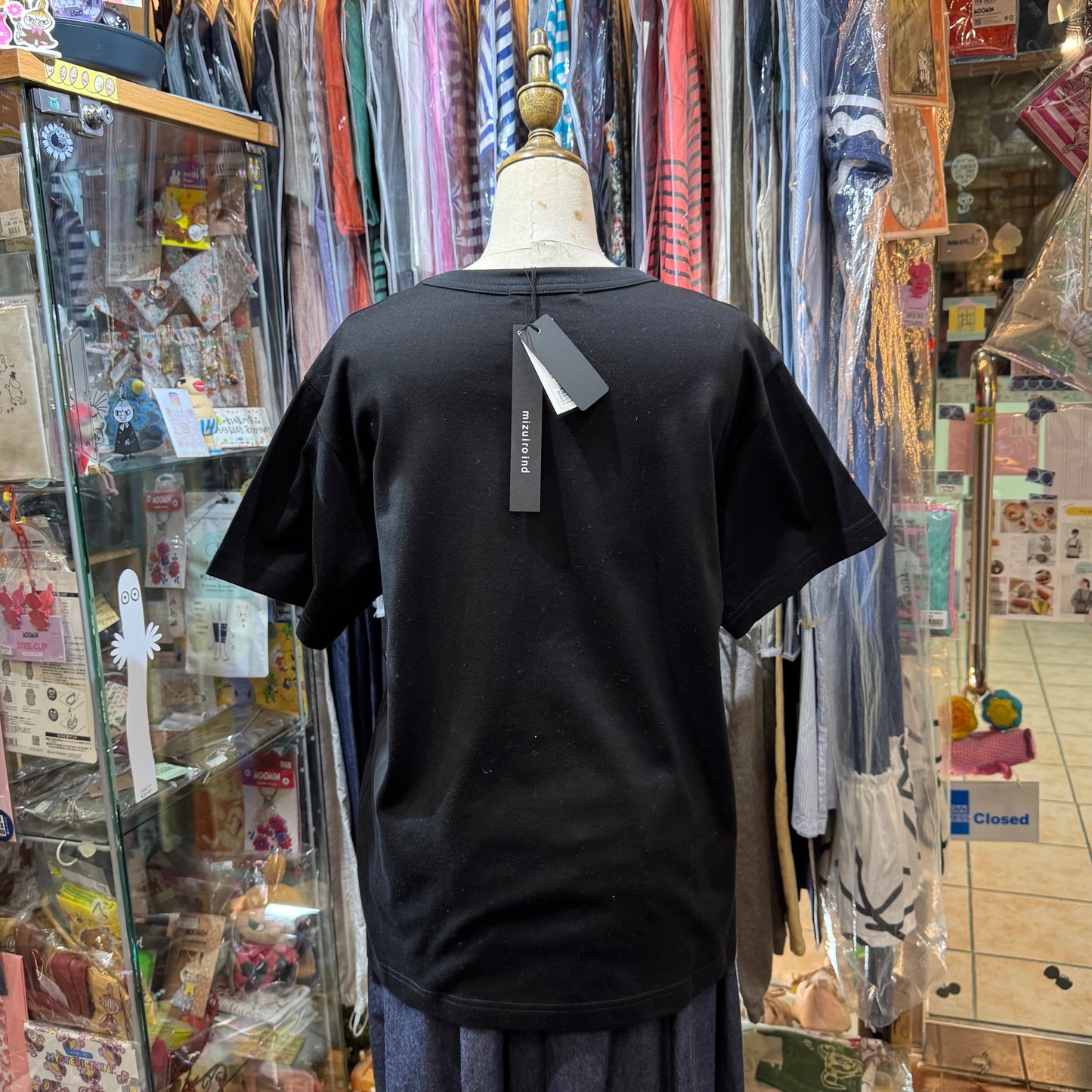 Mizuiro Ind Photo Print Black T-shirt, made in Japan
