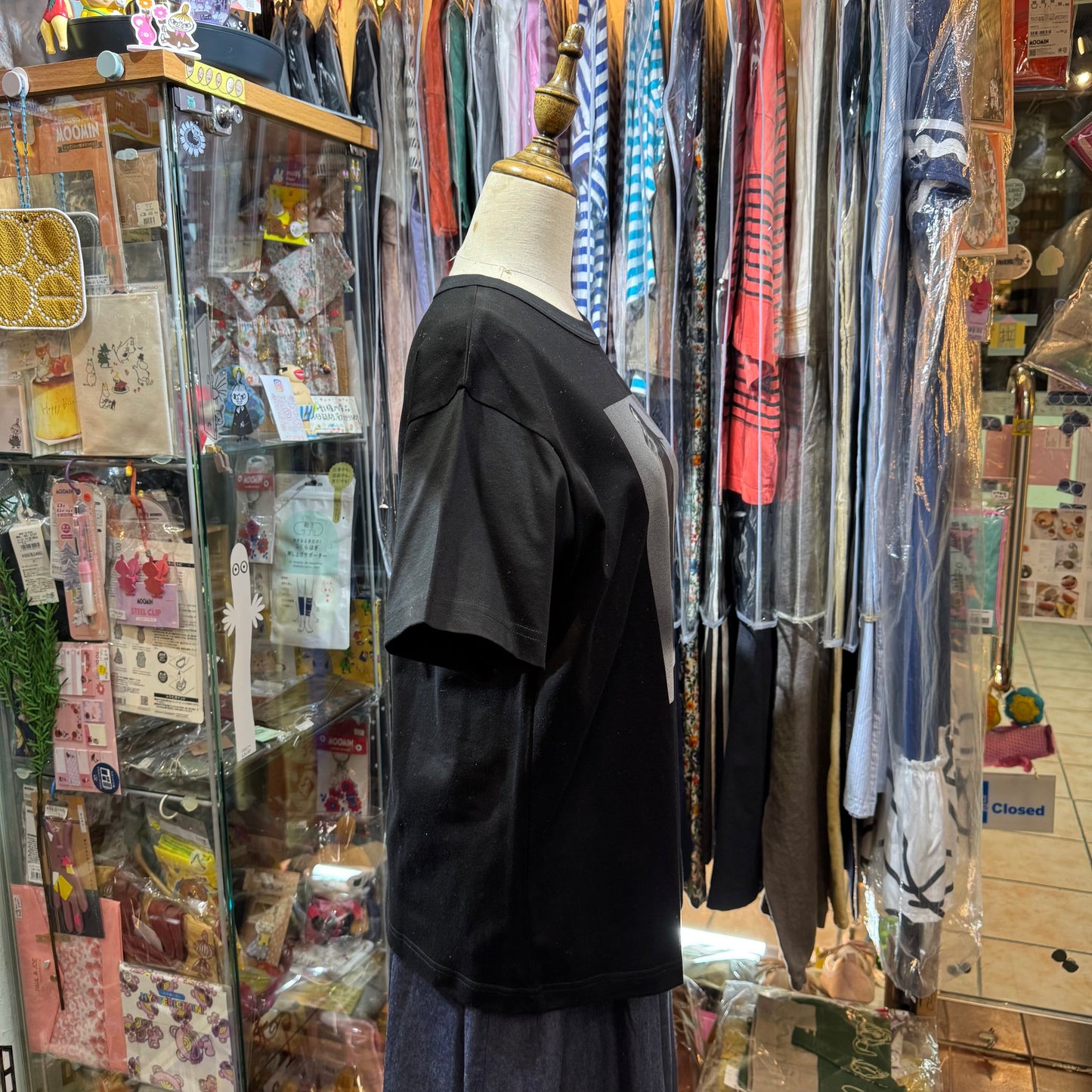Mizuiro Ind Photo Print Black T-shirt, made in Japan