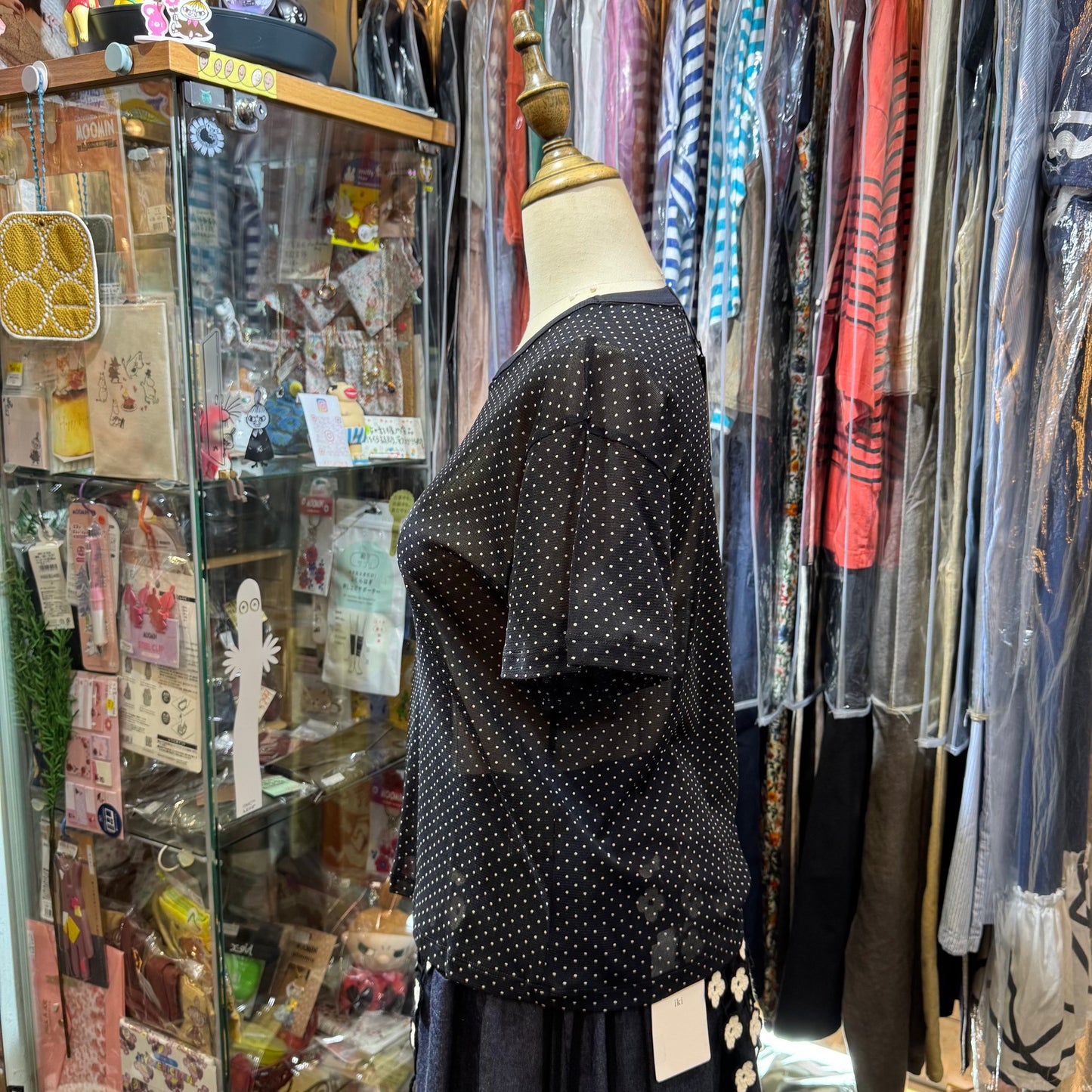 Sale- Mizuiro ind Polka See-through Top, 2 Colors, made in Japan