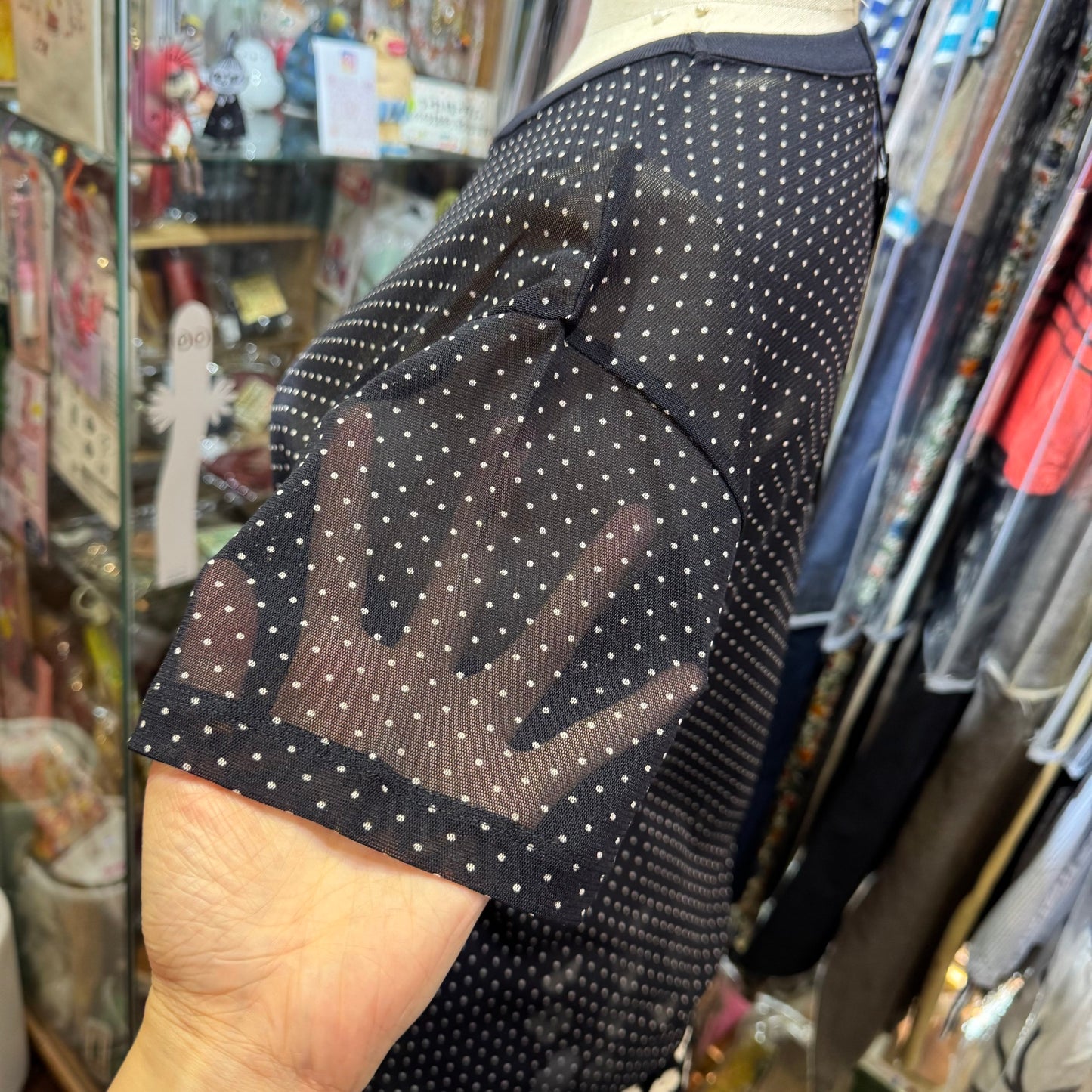 Sale- Mizuiro ind Polka See-through Top, 2 Colors, made in Japan