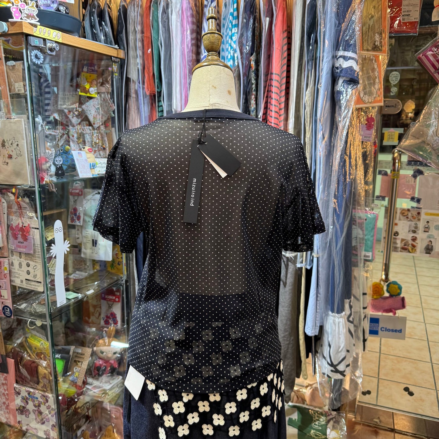 Sale- Mizuiro ind Polka See-through Top, 2 Colors, made in Japan
