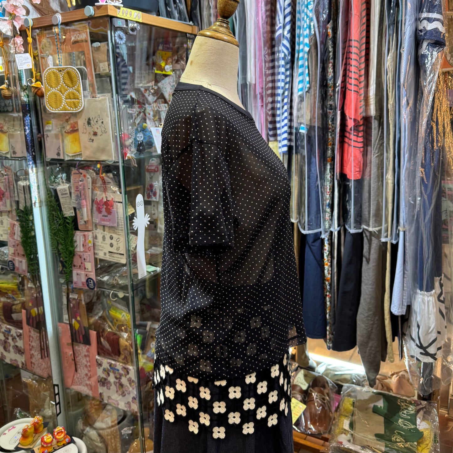 Sale- Mizuiro ind Polka See-through Top, 2 Colors, made in Japan