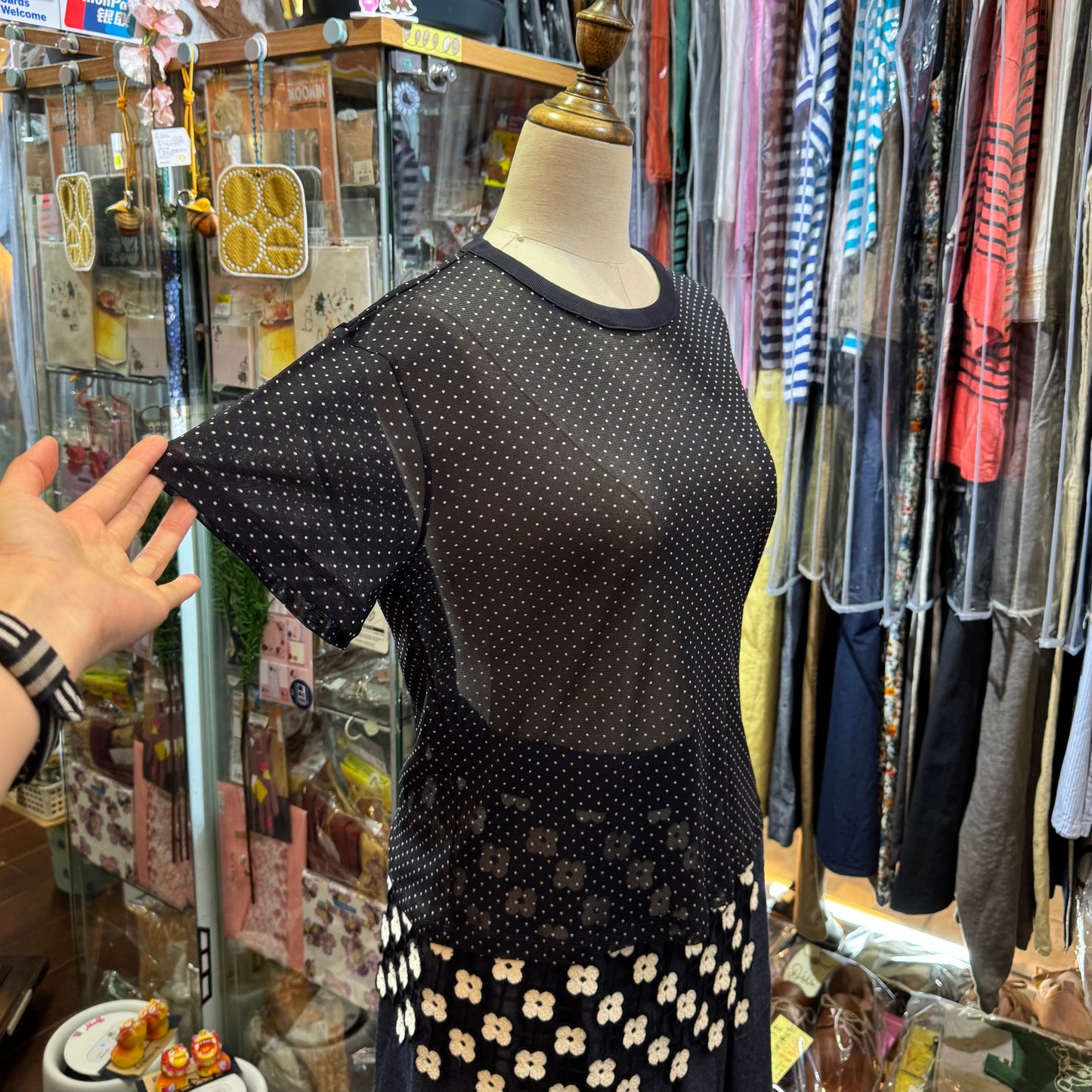 Sale- Mizuiro ind Polka See-through Top, 2 Colors, made in Japan