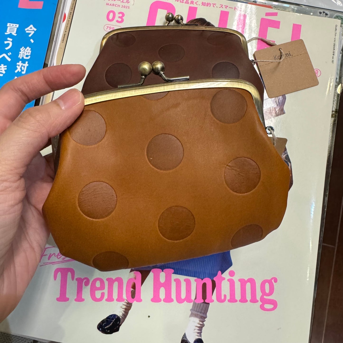 Kanmi Polka Leather Wallet, 2 Colors, made in Japan