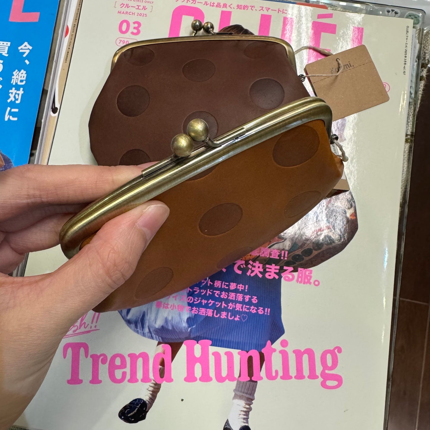 Kanmi Polka Leather Wallet, 2 Colors, made in Japan
