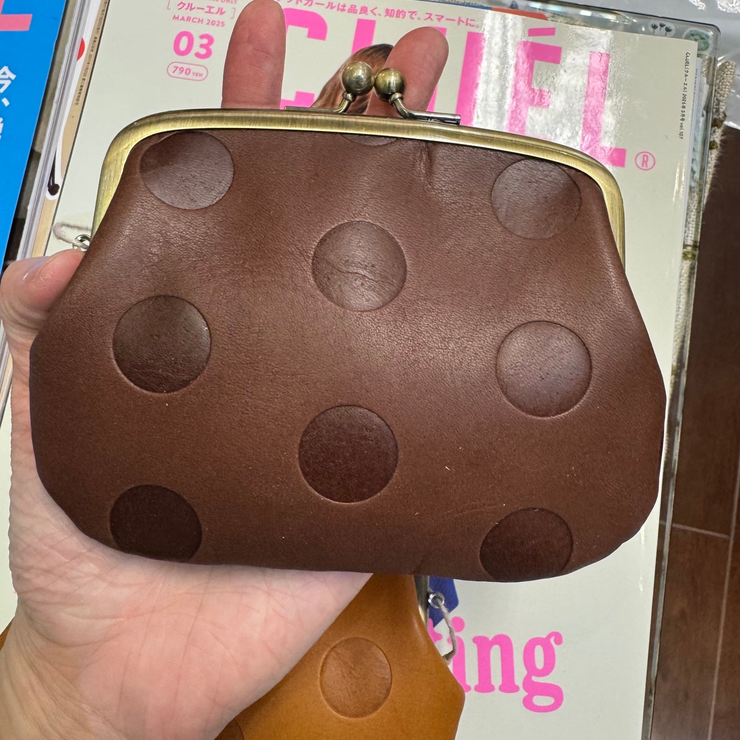 Kanmi Polka Leather Wallet, 2 Colors, made in Japan