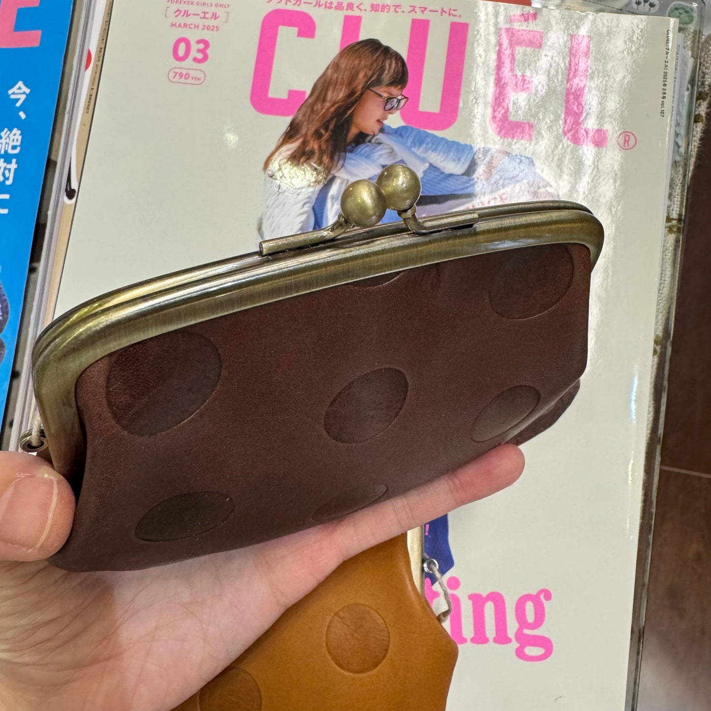 Kanmi Polka Leather Wallet, 2 Colors, made in Japan