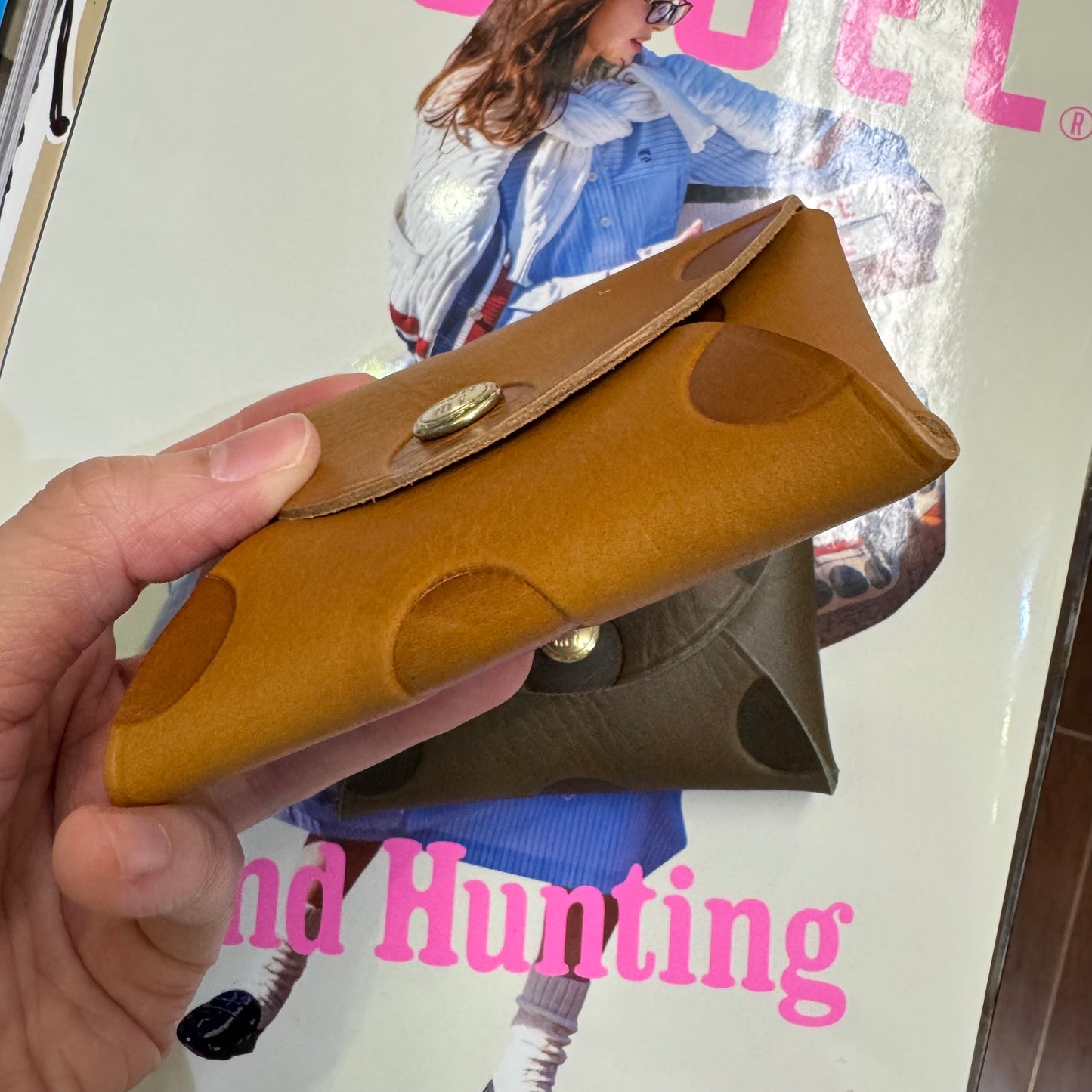 Kanmi Polka Leather Card Holder, 2 Colors, made in Japan