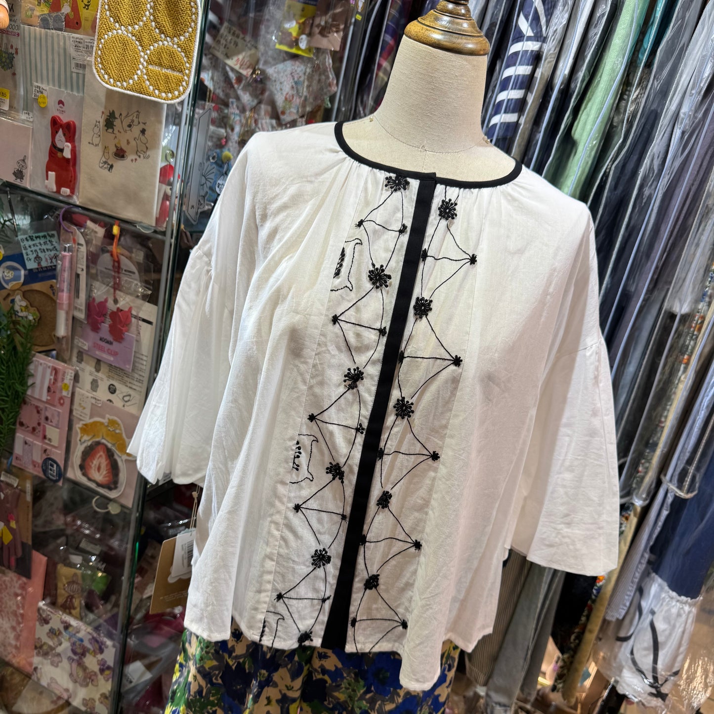 Sale- Haupia Embroidery White Shirt, made in Japan