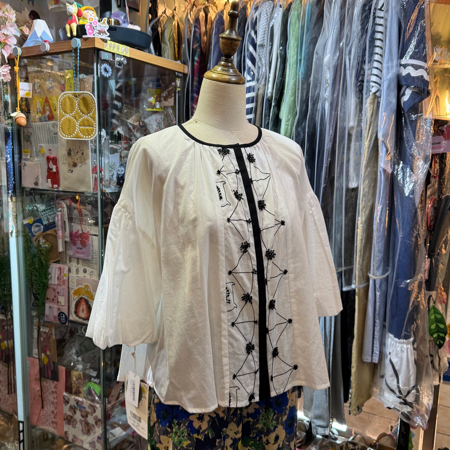Sale- Haupia Embroidery White Shirt, made in Japan