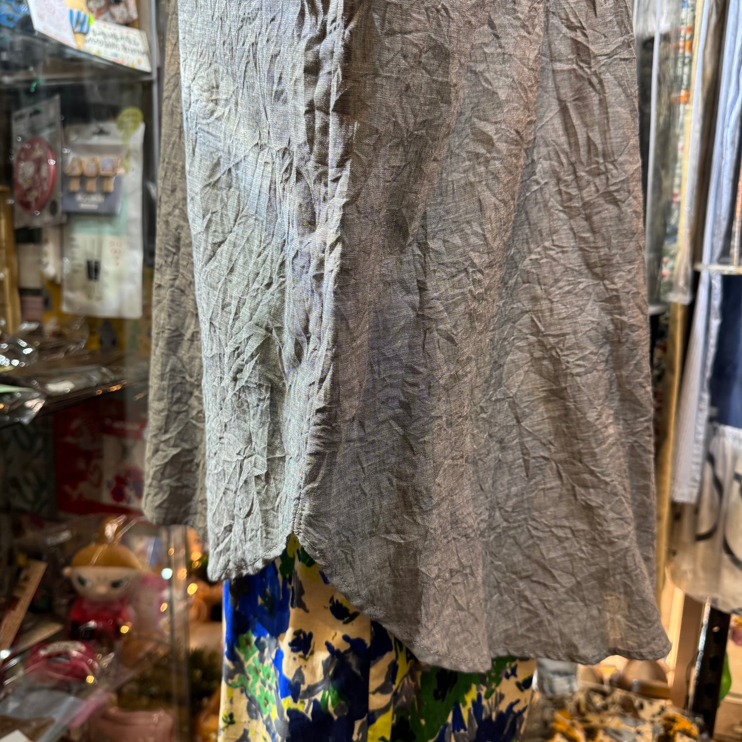 Nachukara Grey Linen Top, made in Japan
