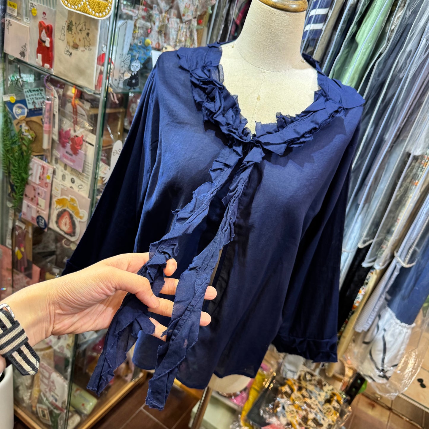 SO Navy Frills 2Way Top, Cardigan