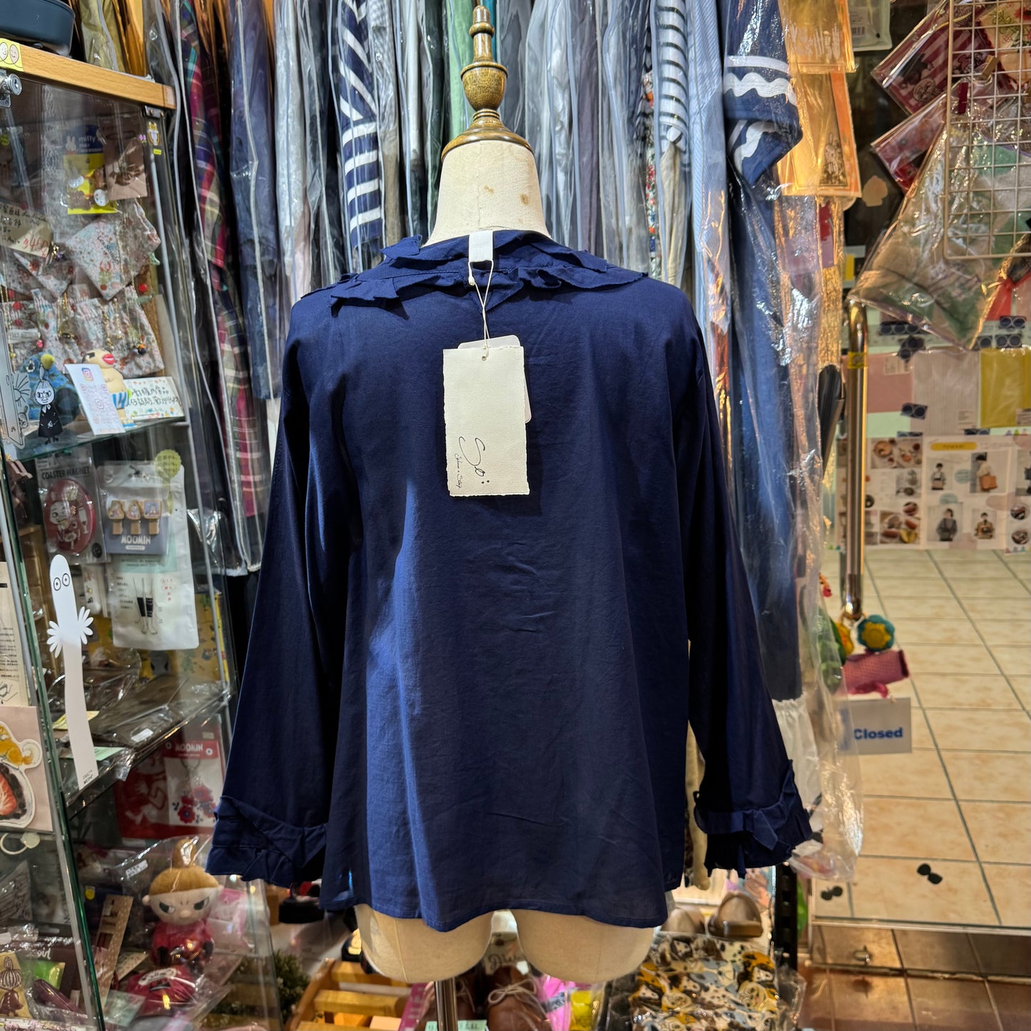SO Navy Frills 2Way Top, Cardigan