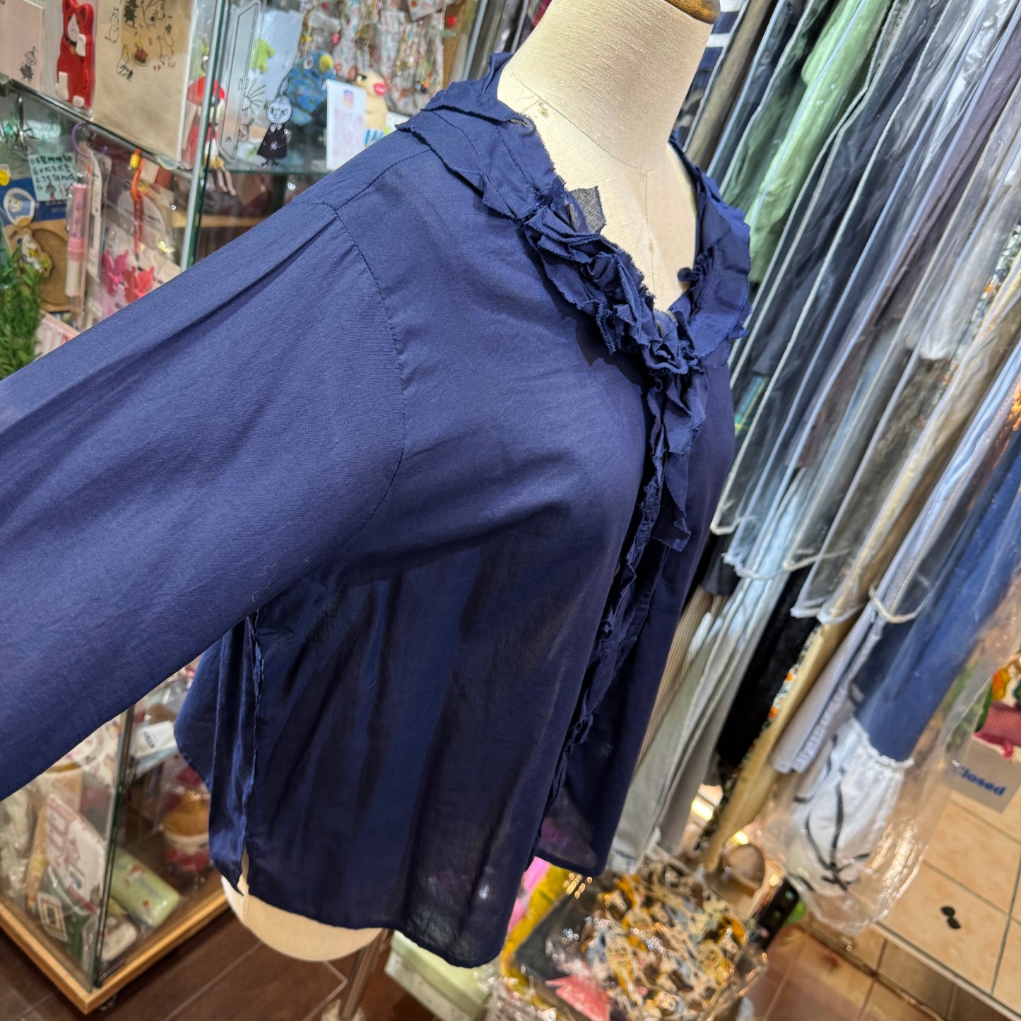 SO Navy Frills 2Way Top, Cardigan