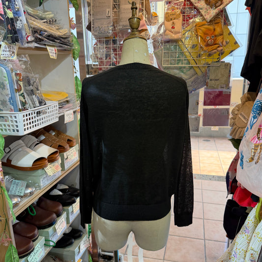 Vent d Ouest Black Linen Cardigan