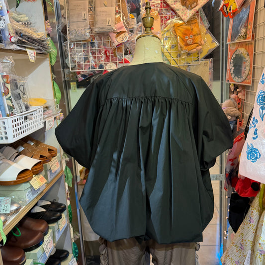 Mizuiro Ind 3-D Black Balloon Blouse, made in Japan