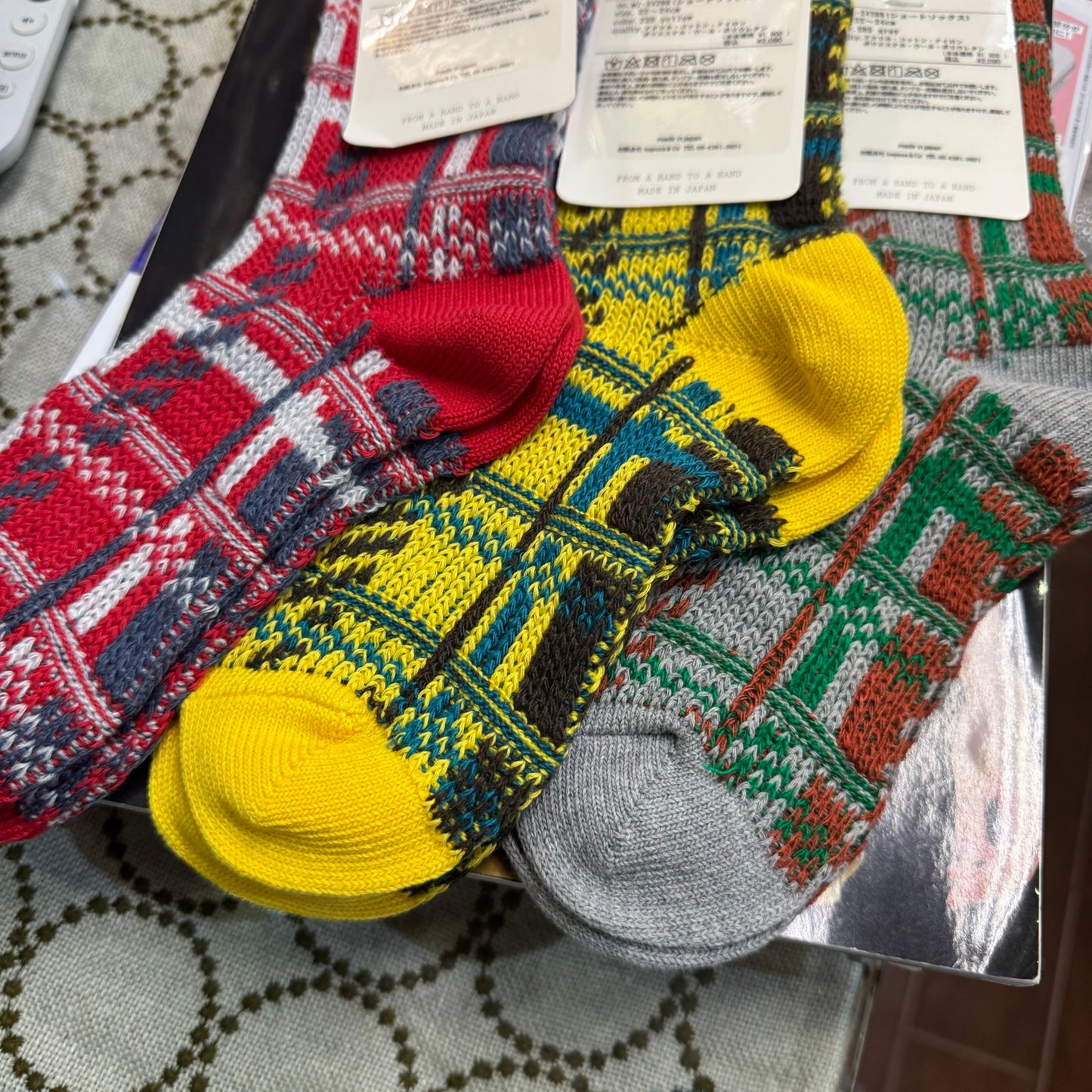 Meri ja kuu Socks Checked Socks, 3 Colors, made in Japan