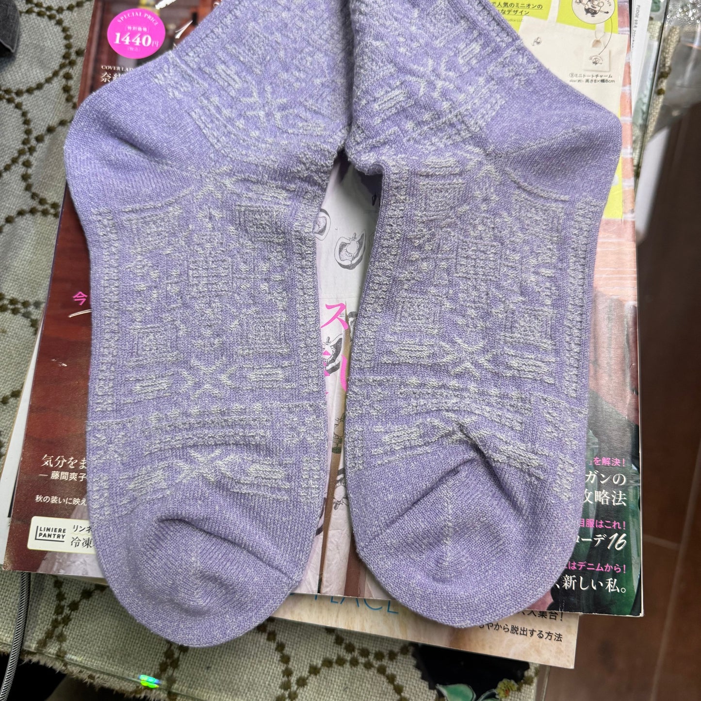 Meri Ja kuu Patterns Socks, 2 Colors, made in Japan