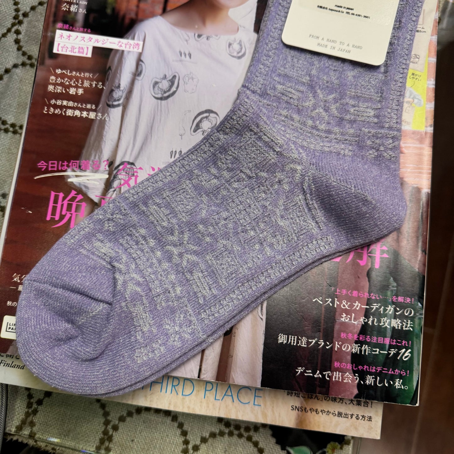Meri Ja kuu Patterns Socks, 2 Colors, made in Japan