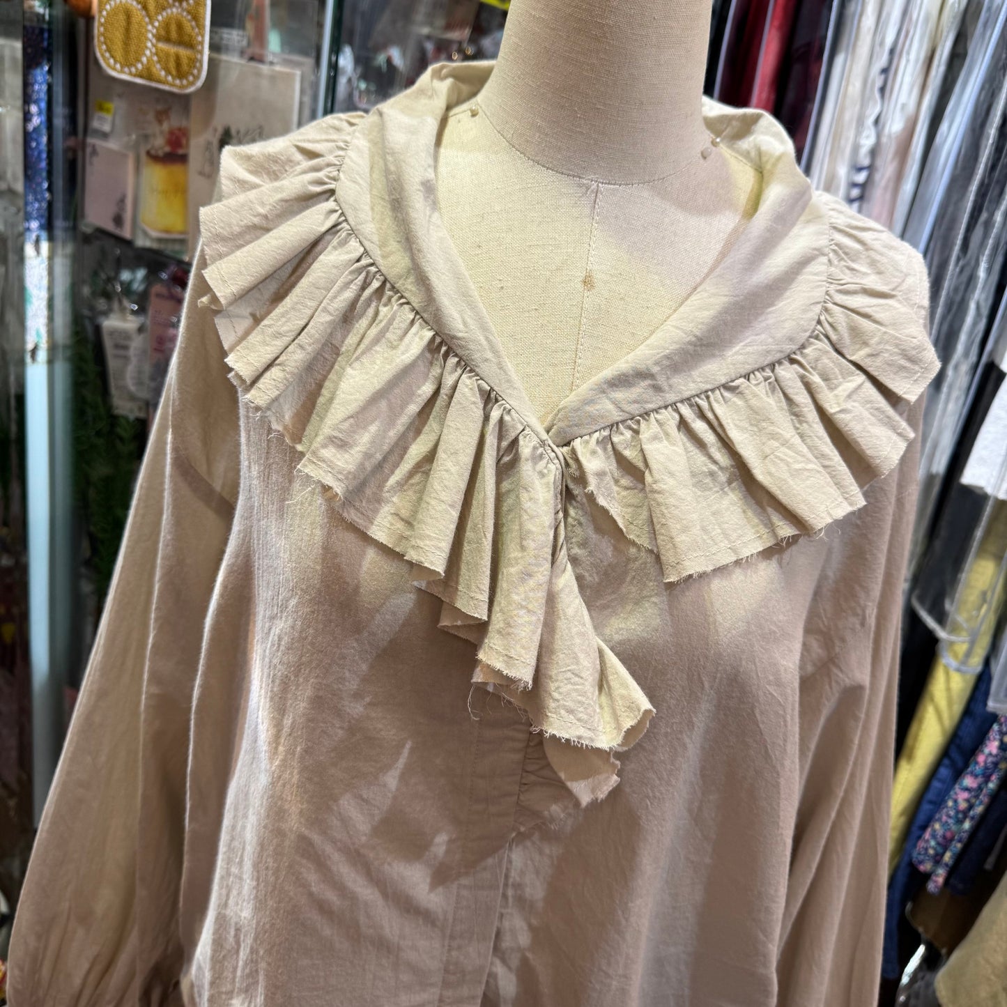 Sale- Mizuiro Ind Ruffles Shirt, 2 Colors, made in Japan