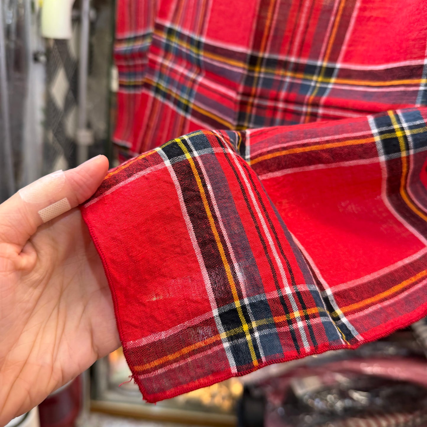 Days Red Linen Scarf, made in Japan