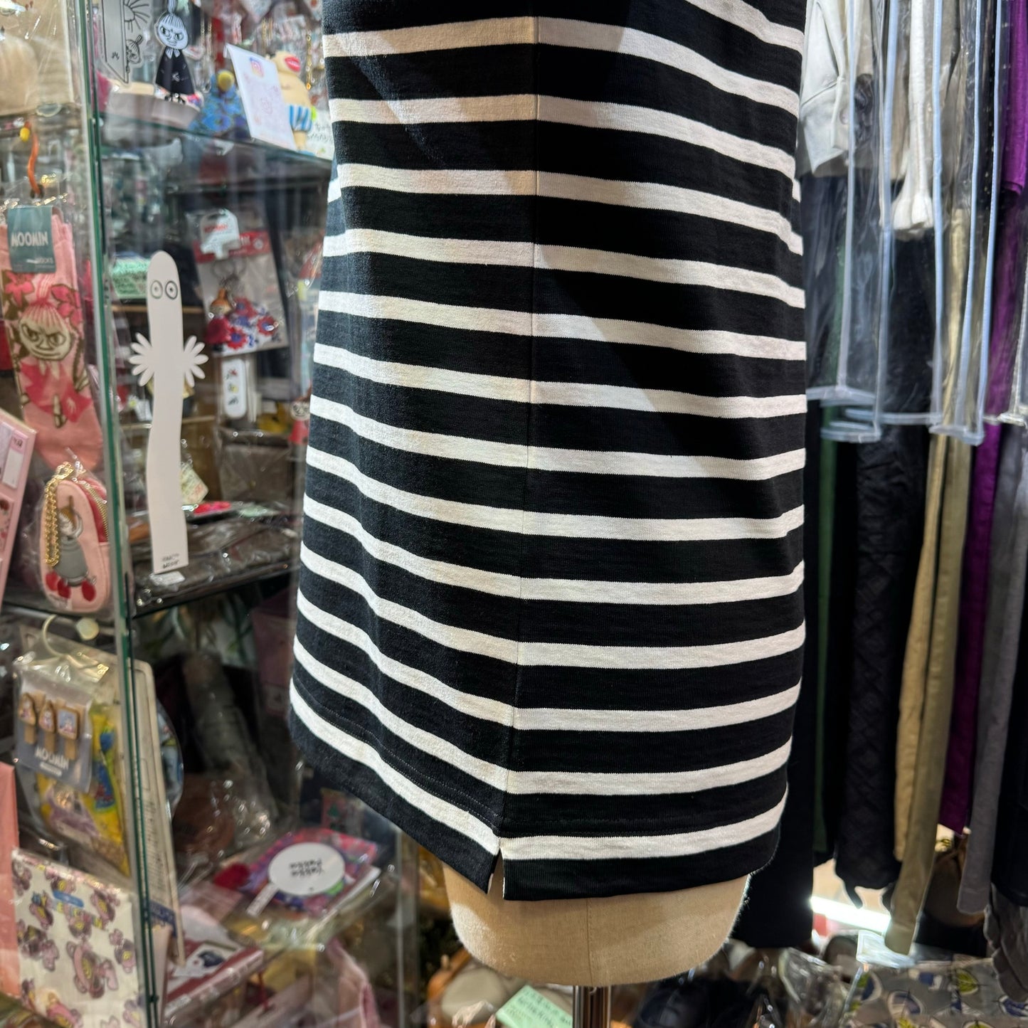 Le Minor Black Striped T-shirt, size 2, made in France