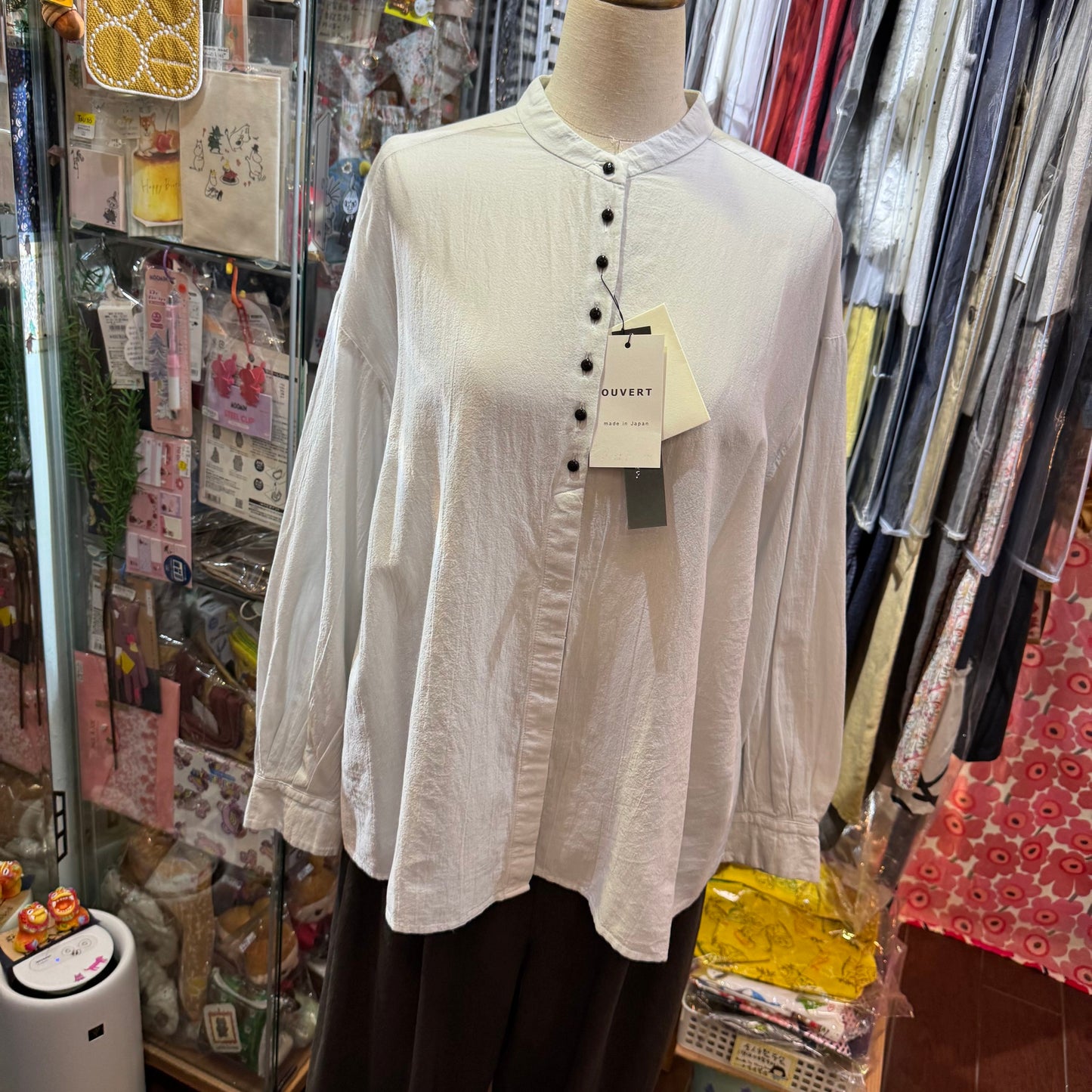 Sale- Ouvert Cotton Shirt, 2 Colors, made in Japan