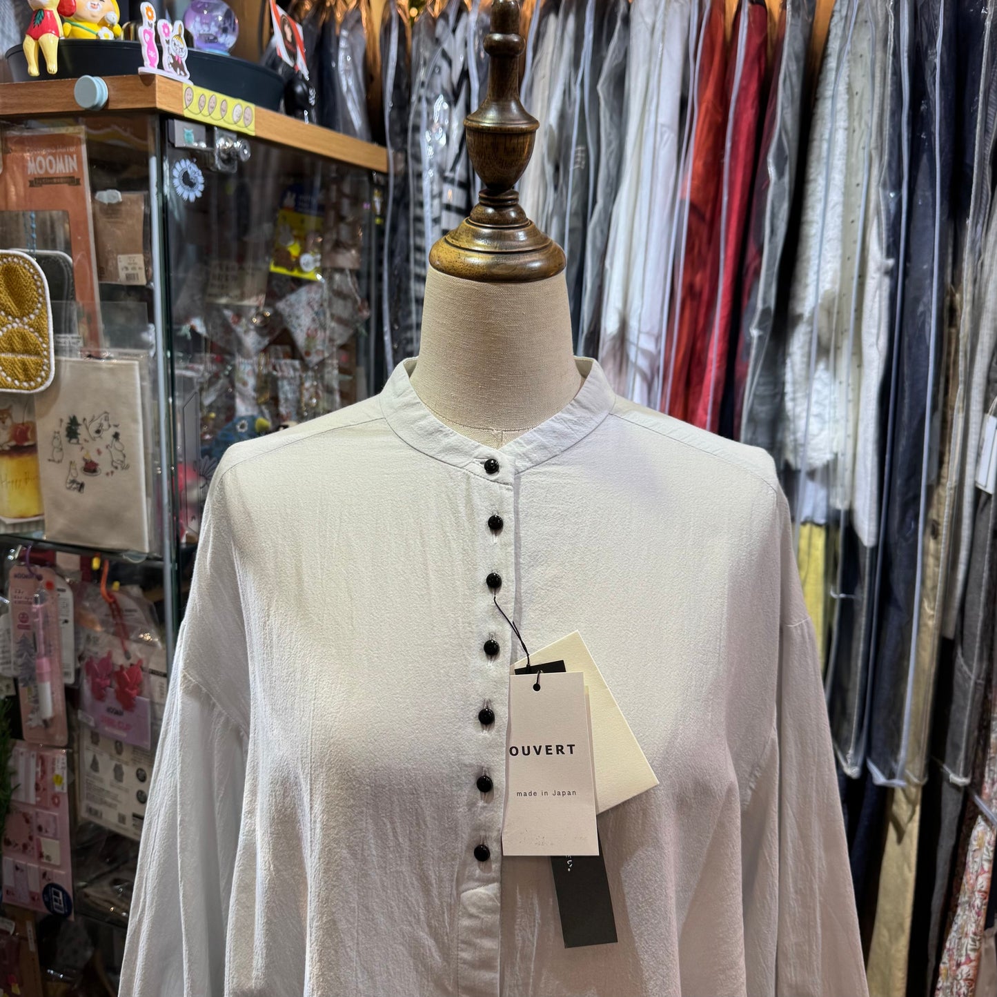 Sale- Ouvert Cotton Shirt, 2 Colors, made in Japan