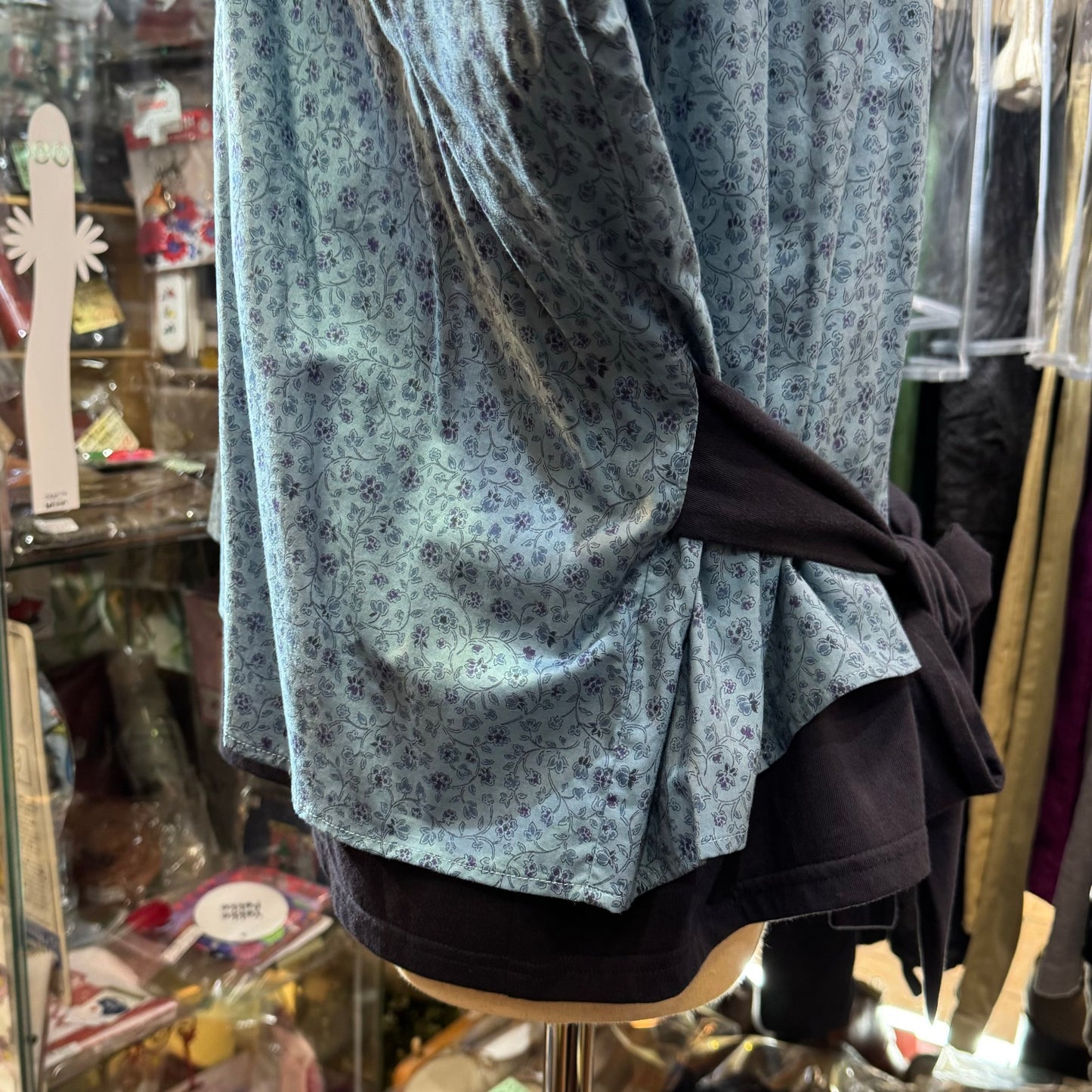 Sale- (g) Floral Blue Top, made in Japan