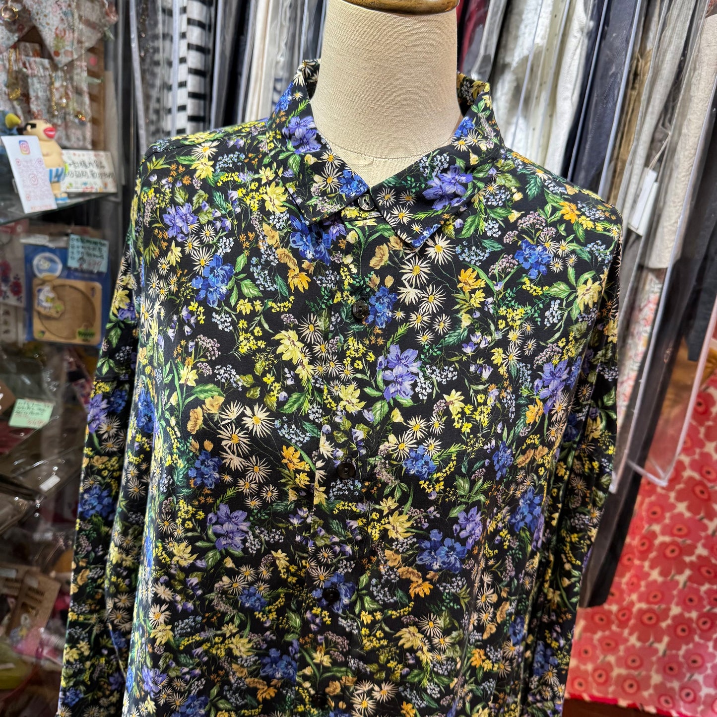 Sale- Ichi Floral Long Shirt, made in Japan